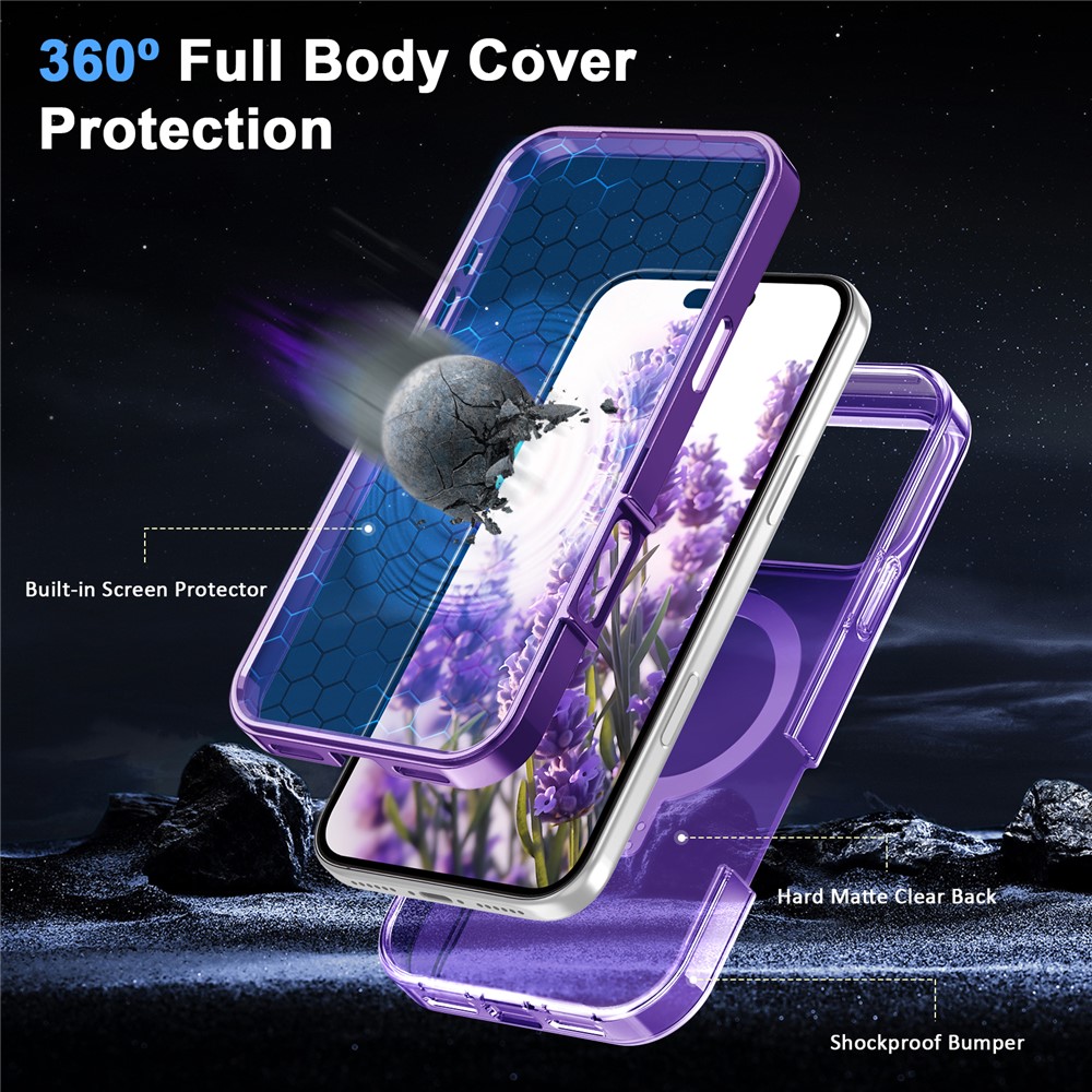 iPhone 18 Pro/17 Pro - Kickstand Frosted With Pet Screen Purple — estuche (foto 6 de 6)