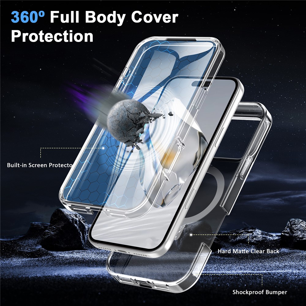 iPhone 18 Pro/17 Pro - Kickstand Frosted With Pet Screen Transparent — estuche (foto 6 de 6)