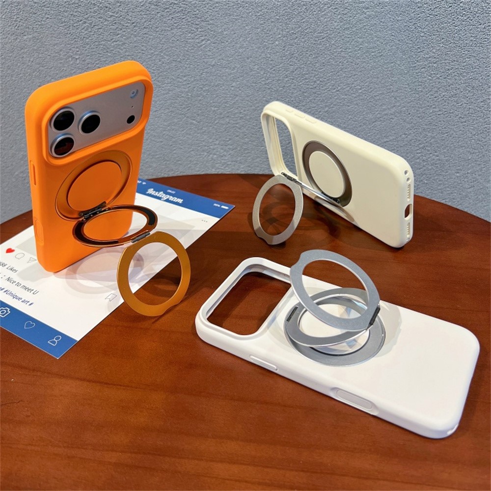 iPhone 18 Pro/17 Pro - Liquid Silicone Aluminum Kickstand With MagSafe Black — estuche (foto 6 de 6)