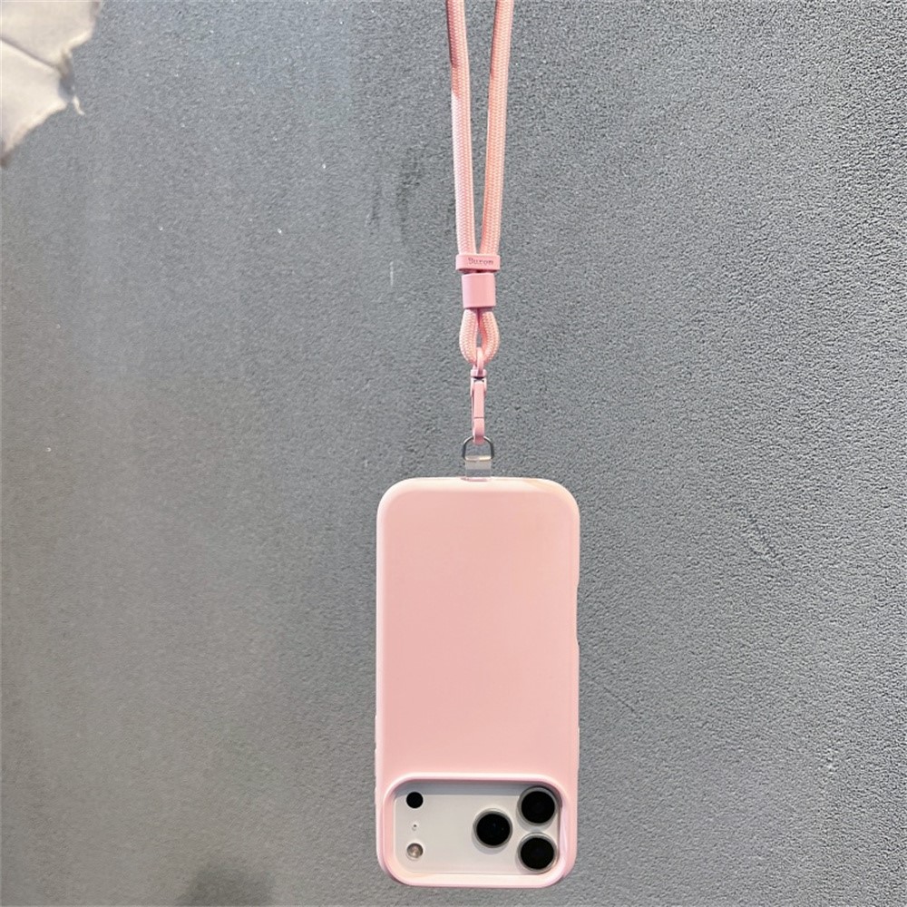 iPhone 18 Pro/17 Pro - Liquid Silicone Microfiber With Wrist Strap Pink — estuche (foto 5 de 5)
