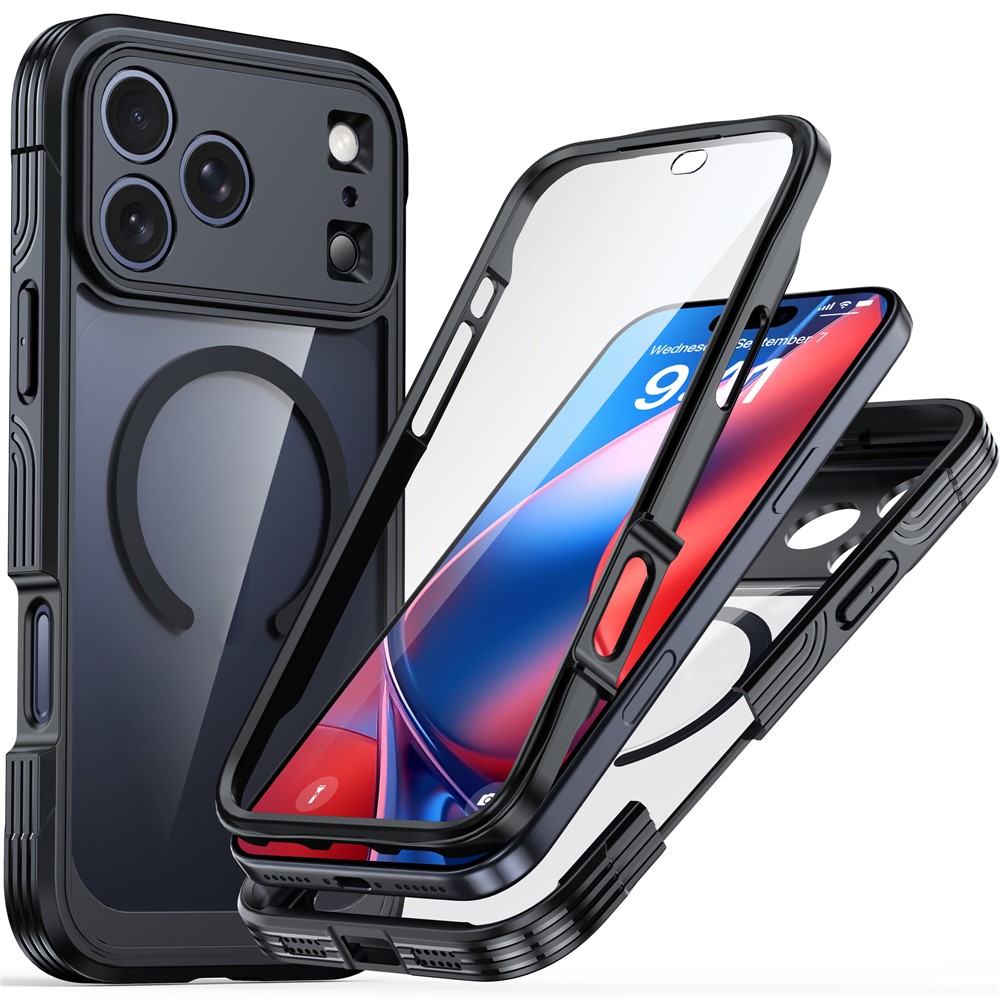 iPhone 18 Pro/17 Pro - Magnetic Case With Tempered Glass Black — estuche