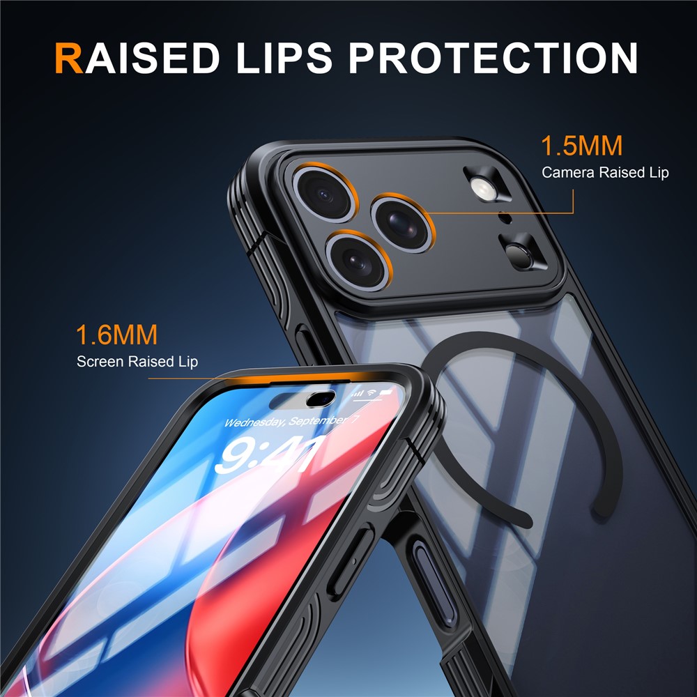 iPhone 18 Pro/17 Pro - Magnetic Case With Tempered Glass Black — estuche (foto 4 de 7)