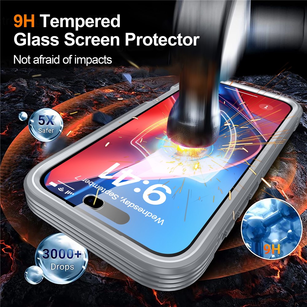 iPhone 18 Pro/17 Pro - Magnetic Case With Tempered Glass Grey — estuche (foto 2 de 4)