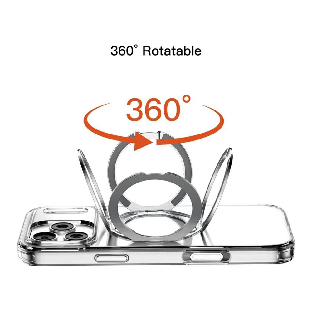 iPhone 18 Pro/17 Pro - MUTURAL Rotatable Kickstand Transparent — estuche (foto 4 de 6)