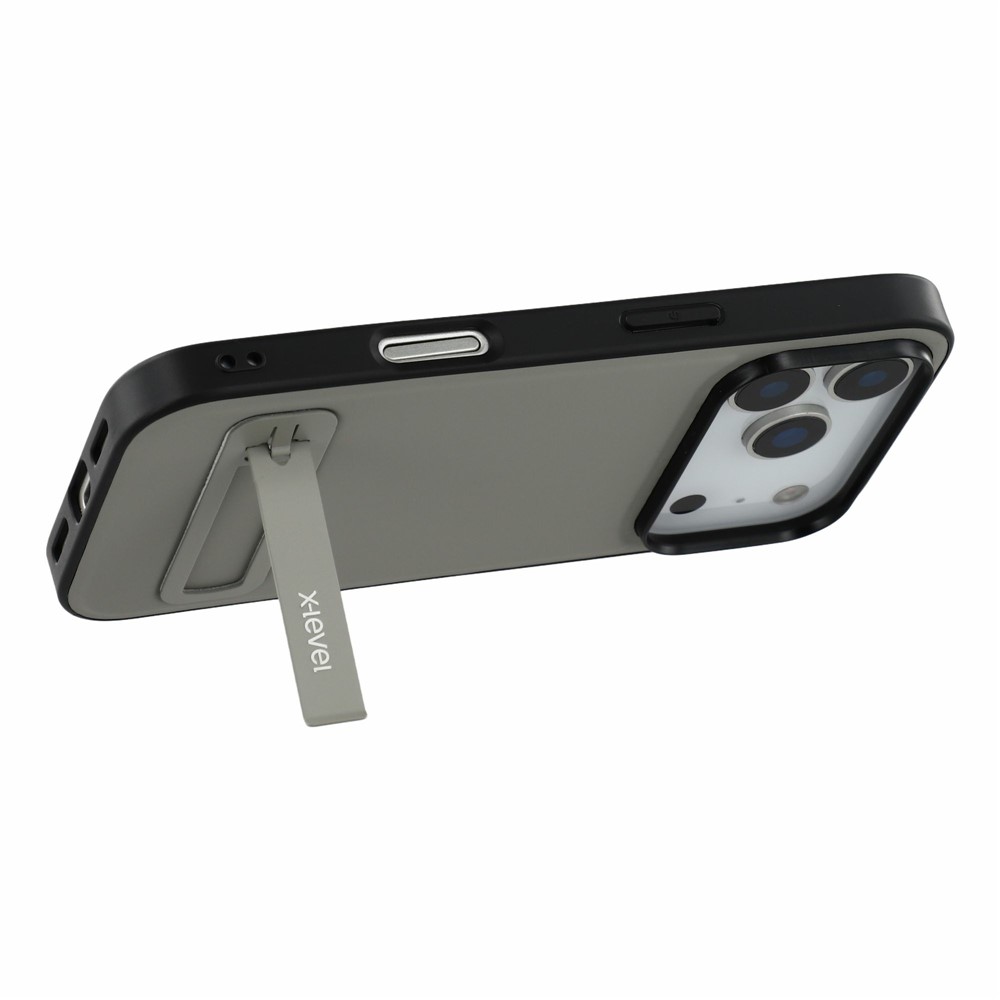 iPhone 18 Pro/17 Pro - X-LEVEL Leather Coated Grey — estuche (foto 2 de 4)
