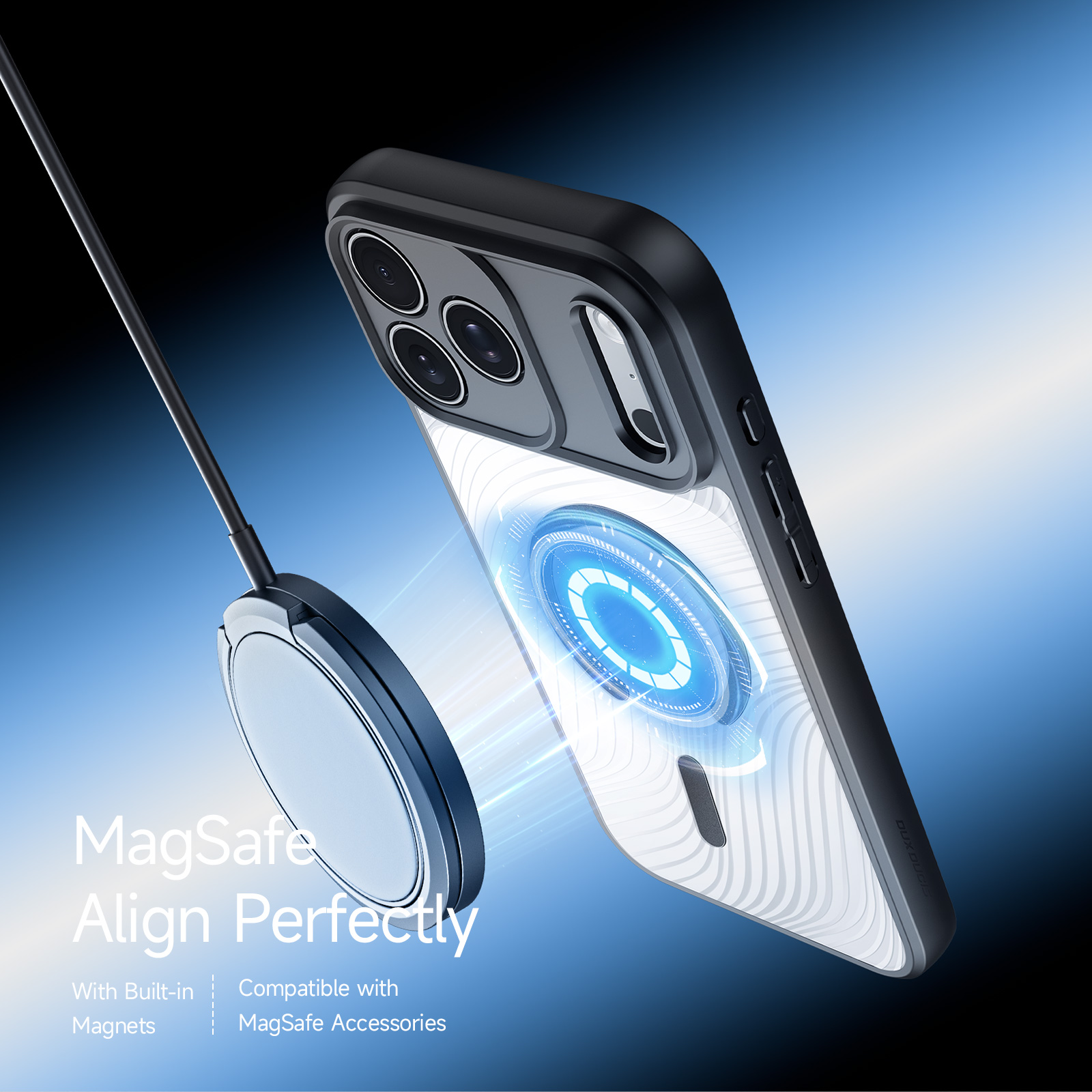iPhone 18 Pro Max/17 Pro Max - DUX DUCIS Aimo Series Magnetic Slim Black — estuche (foto 5 de 7)