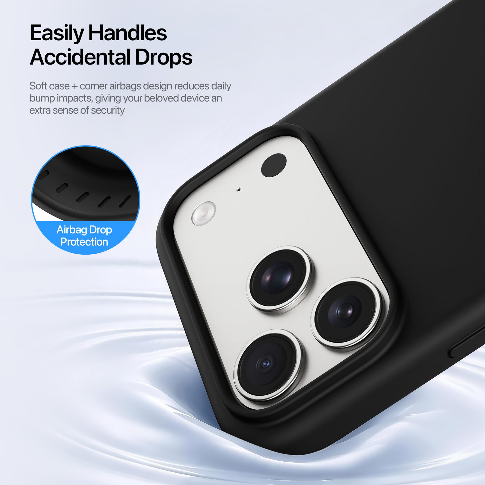 iPhone 18 Pro Max/17 Pro Max - DUX DUCIS Piel Series Liquid Silicone Black — estuche (foto 6 de 7)