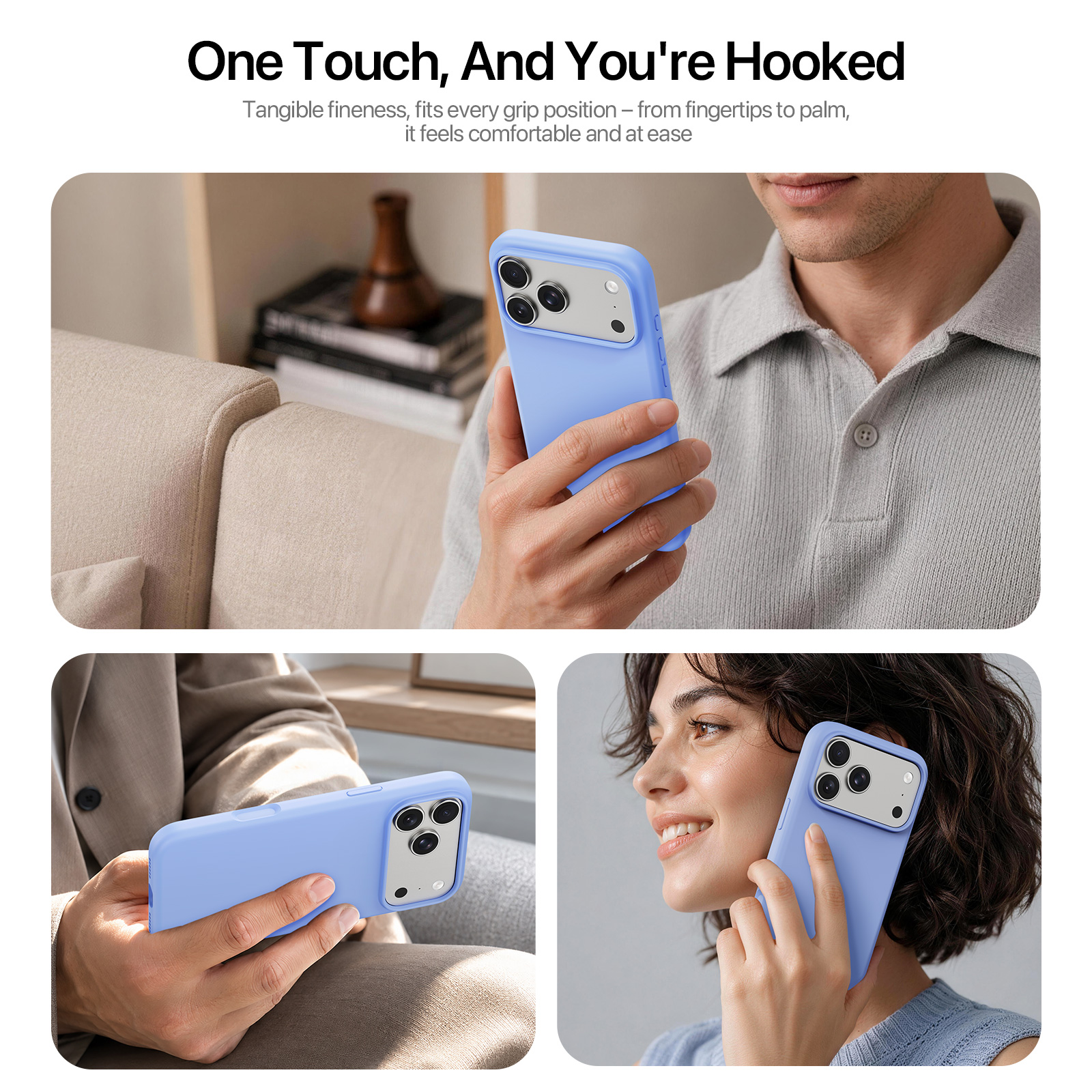 iPhone 18 Pro Max/17 Pro Max - DUX DUCIS Piel Series Liquid Silicone Light Blue — estuche (foto 2 de 7)
