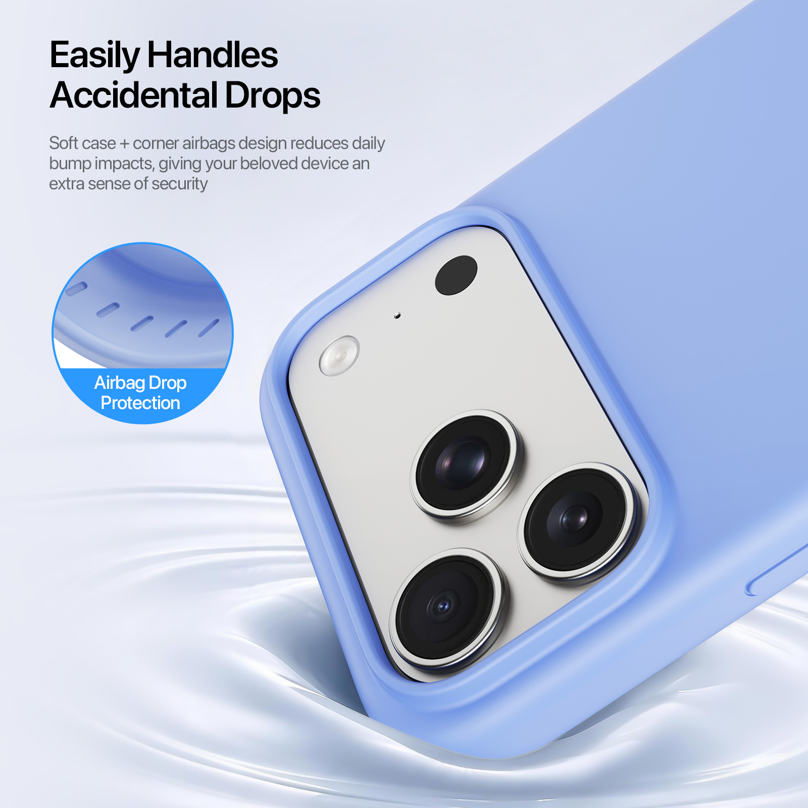 iPhone 18 Pro Max/17 Pro Max - DUX DUCIS Piel Series Liquid Silicone Light Blue — estuche (foto 6 de 7)