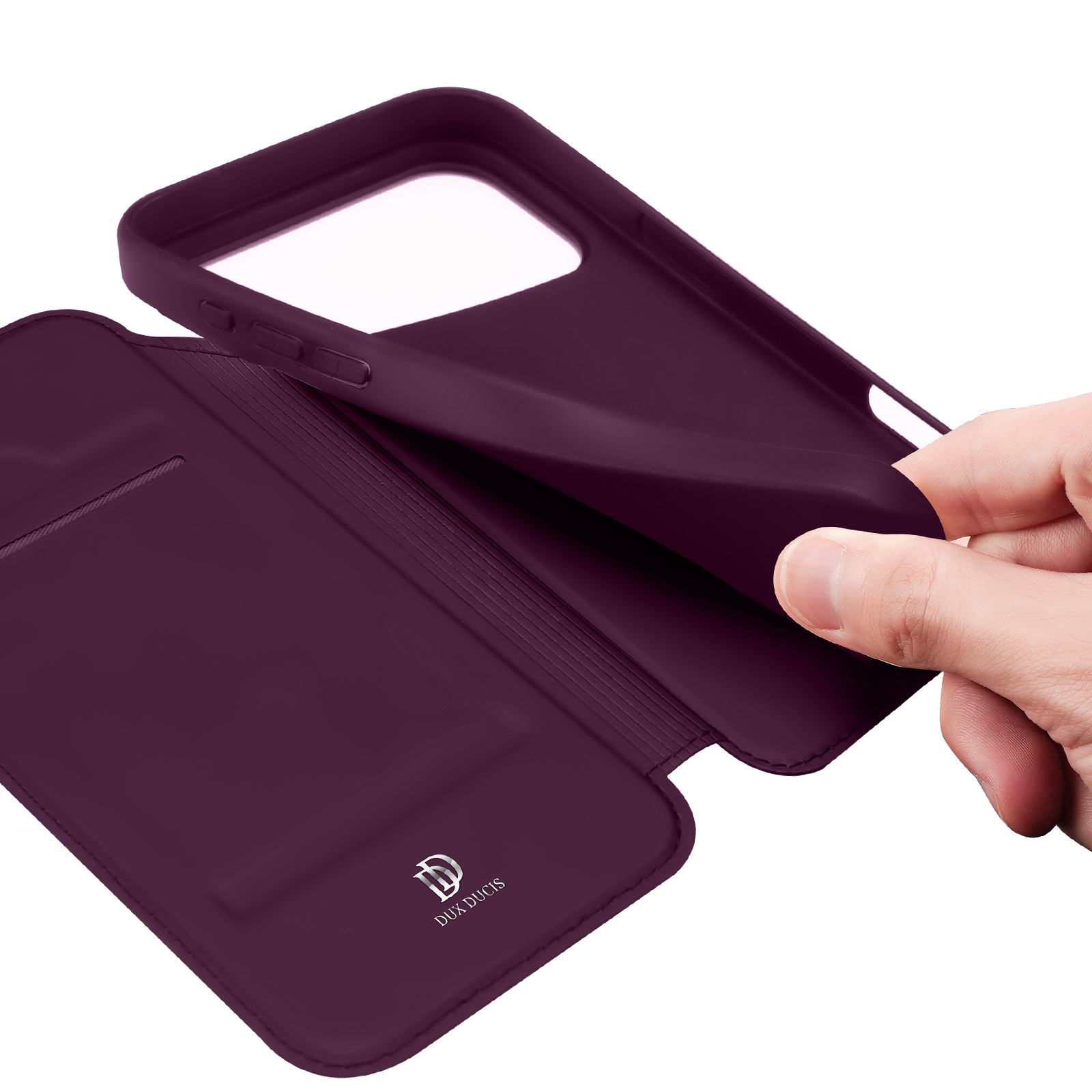 iPhone 18 Pro Max/17 Pro Max - DUX DUCIS Skin Pro Dark Cherry — estuche (foto 6 de 7)