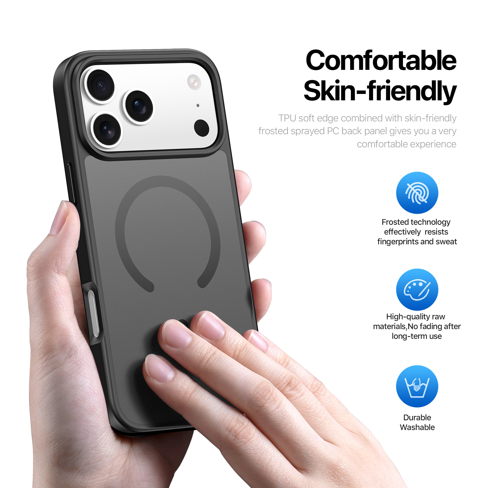 iPhone 18 Pro Max/17 Pro Max - DUX DUCIS Yind Series Matte With MagSafe Black — estuche (foto 2 de 7)