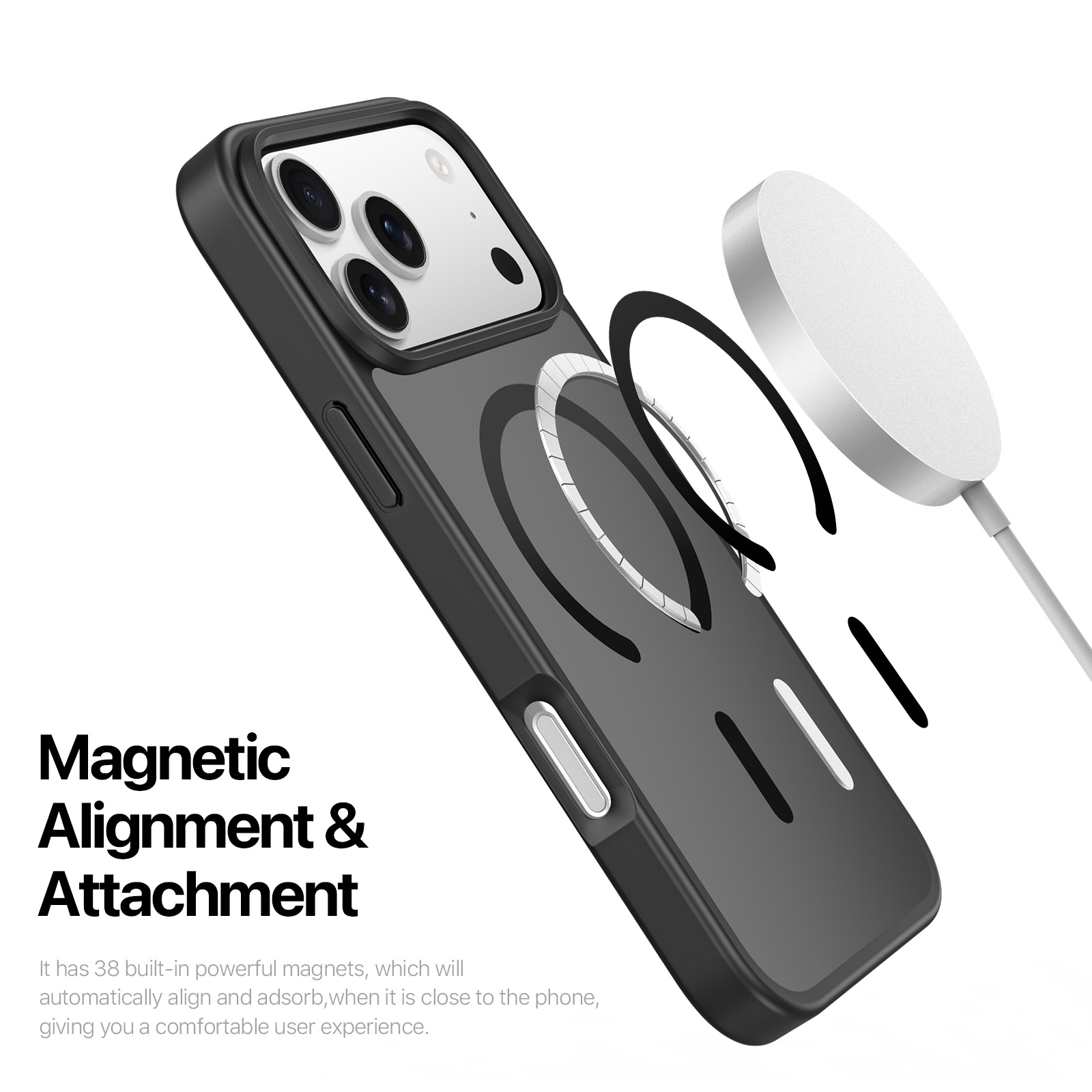 iPhone 18 Pro Max/17 Pro Max - DUX DUCIS Yind Series Matte With MagSafe Black — estuche (foto 5 de 7)