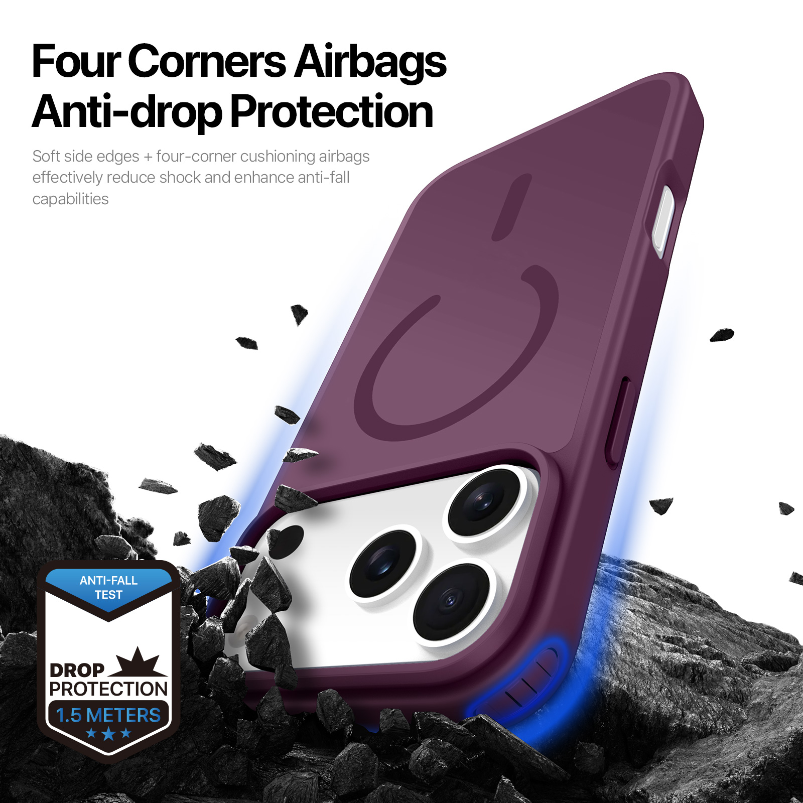 iPhone 18 Pro Max/17 Pro Max - DUX DUCIS Yind Series Matte With MagSafe Dark Cherry — estuche (foto 3 de 7)