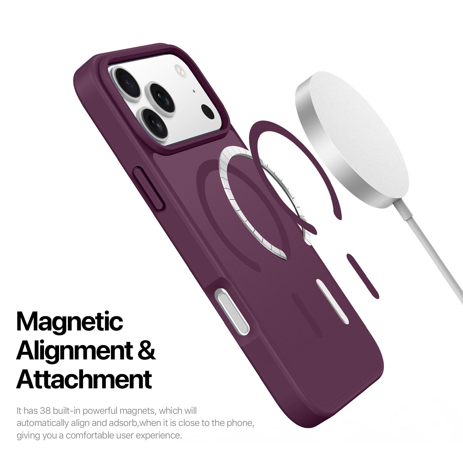 iPhone 18 Pro Max/17 Pro Max - DUX DUCIS Yind Series Matte With MagSafe Dark Cherry — estuche (foto 5 de 7)