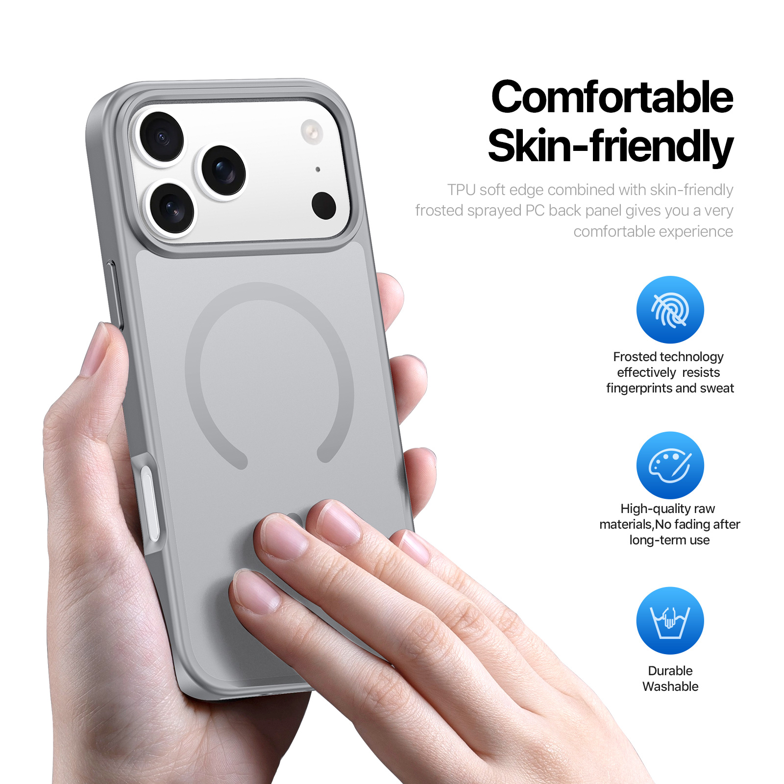iPhone 18 Pro Max/17 Pro Max - DUX DUCIS Yind Series Matte With MagSafe Grey — estuche (foto 2 de 7)