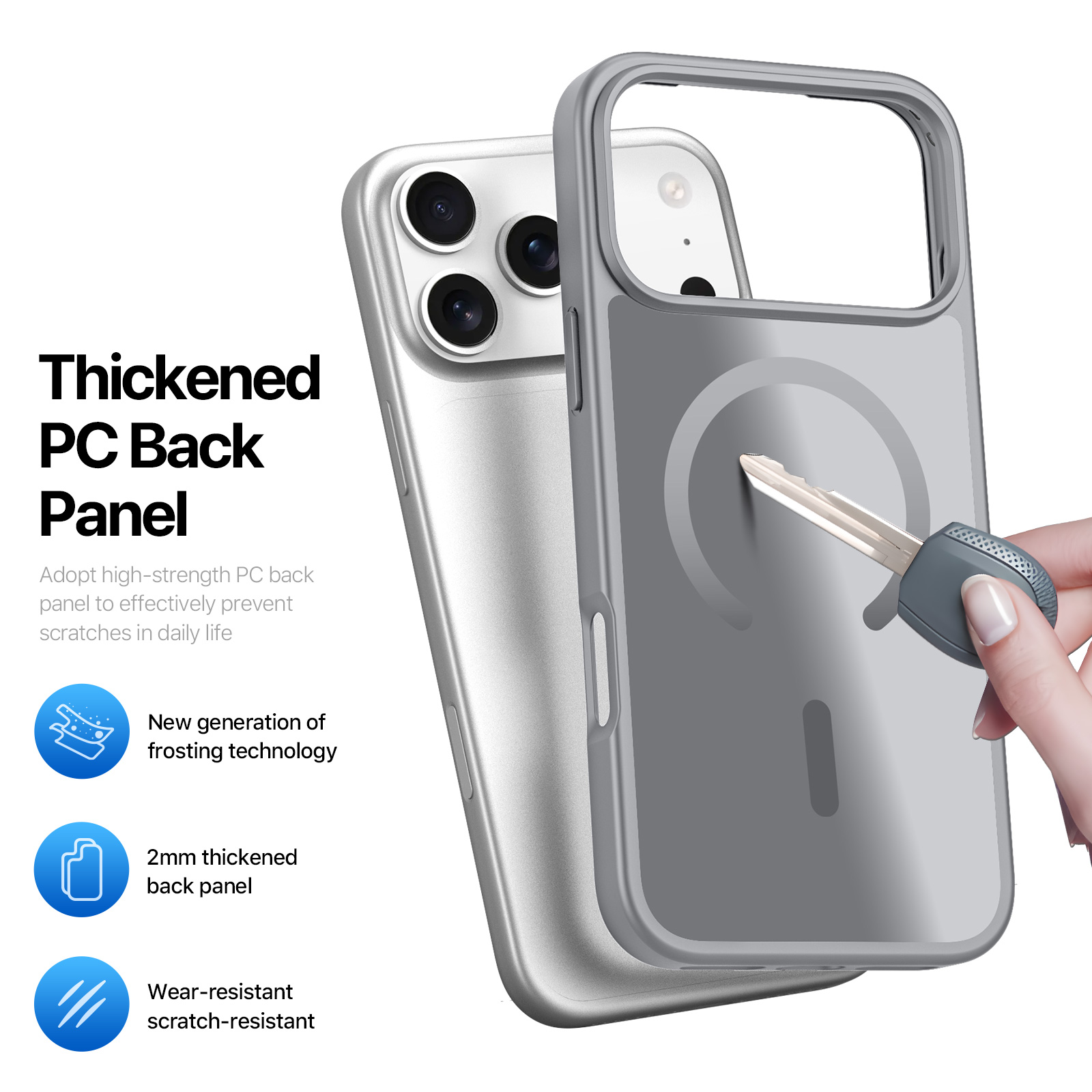iPhone 18 Pro Max/17 Pro Max - DUX DUCIS Yind Series Matte With MagSafe Grey — estuche (foto 4 de 7)