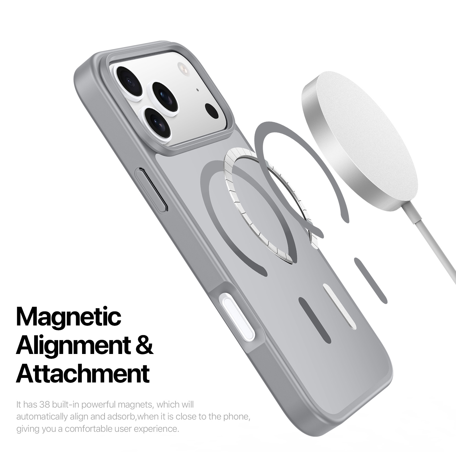 iPhone 18 Pro Max/17 Pro Max - DUX DUCIS Yind Series Matte With MagSafe Grey — estuche (foto 5 de 7)