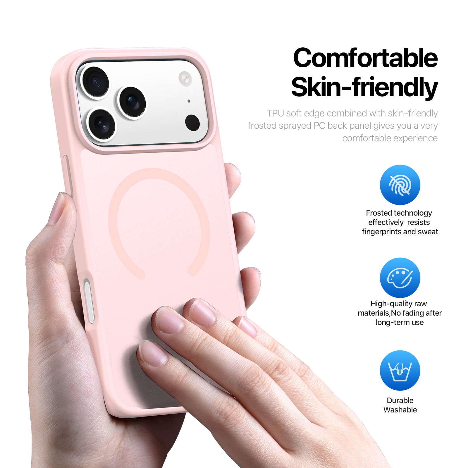 iPhone 18 Pro Max/17 Pro Max - DUX DUCIS Yind Series Matte With MagSafe Light Pink — estuche (foto 2 de 7)