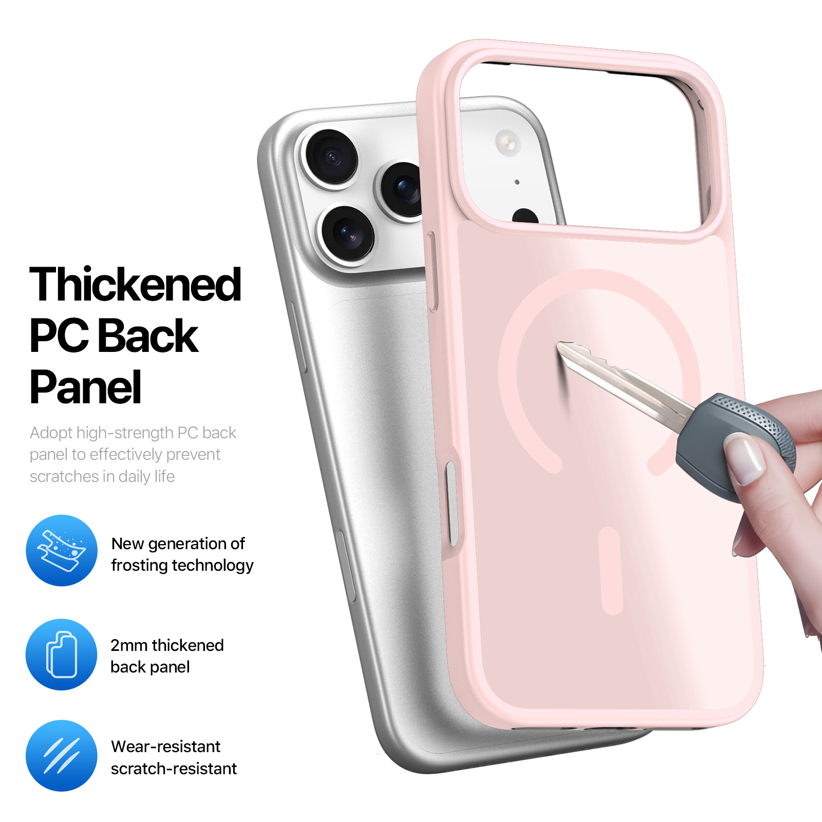 iPhone 18 Pro Max/17 Pro Max - DUX DUCIS Yind Series Matte With MagSafe Light Pink — estuche (foto 4 de 7)