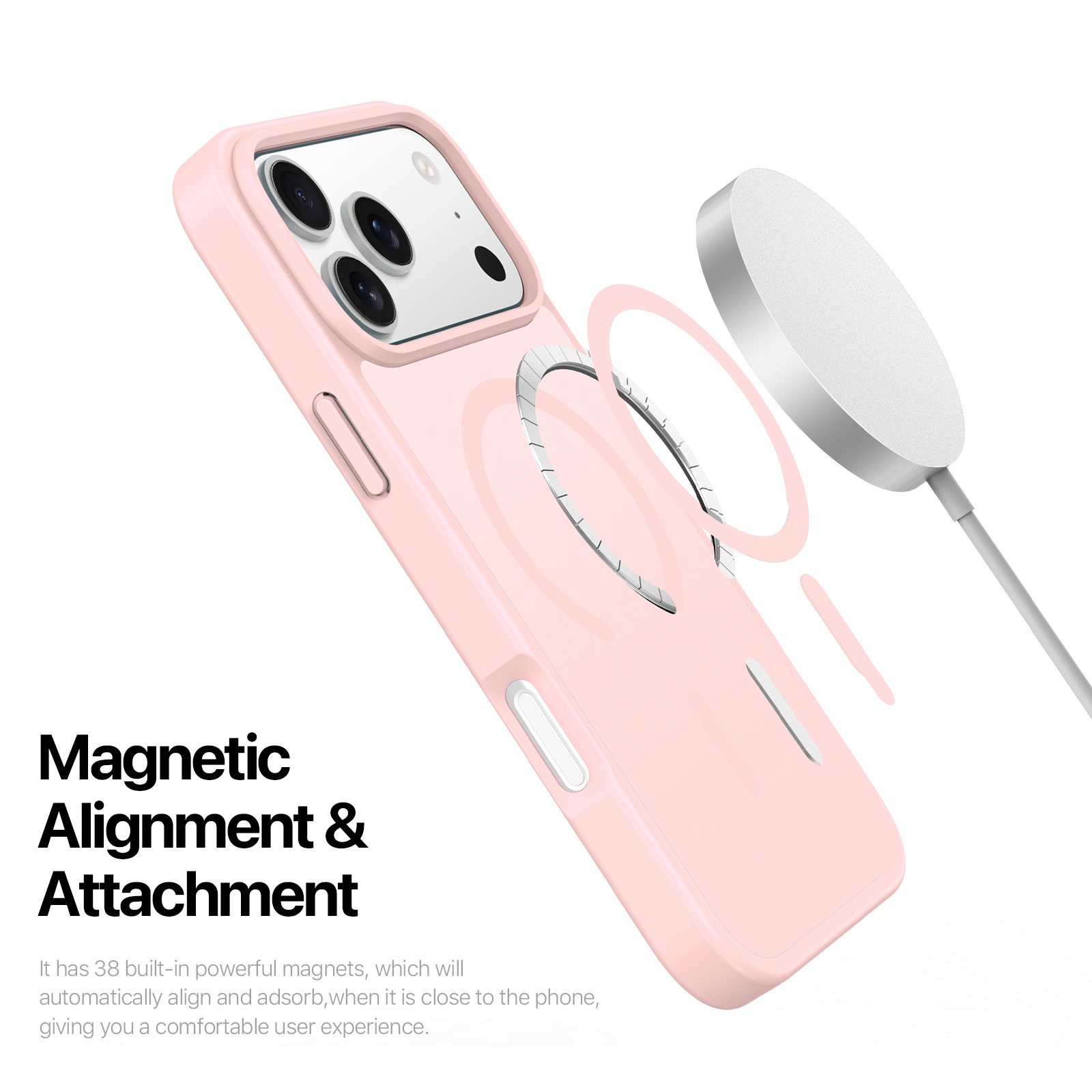 iPhone 18 Pro Max/17 Pro Max - DUX DUCIS Yind Series Matte With MagSafe Light Pink — estuche (foto 5 de 7)