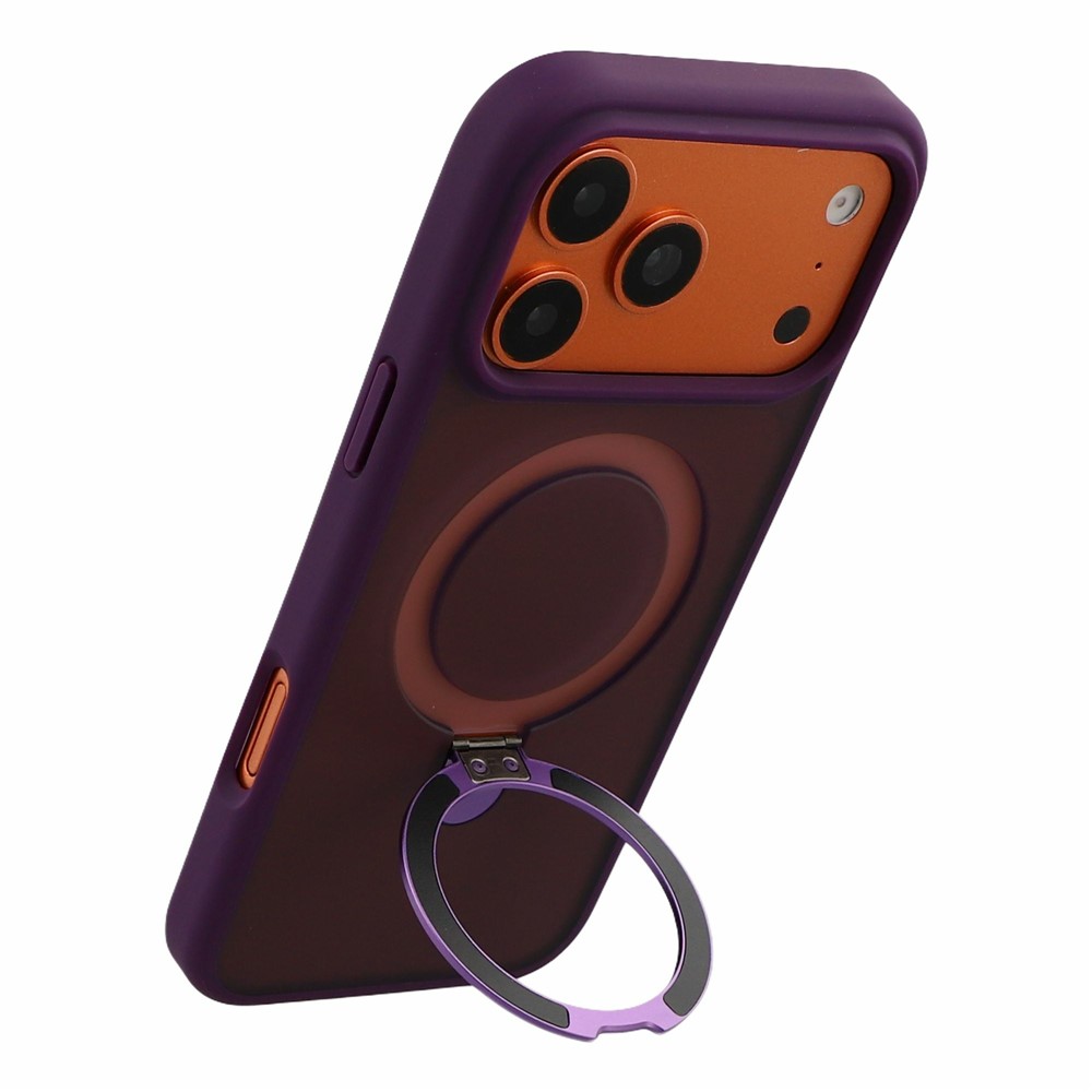 iPhone 18 Pro Max/17 Pro Max - Foldable Kickstand Frosted With Lens Protector Dark Purple — estuche (foto 3 de 5)