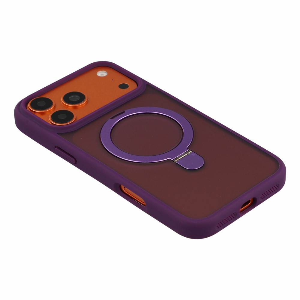 iPhone 18 Pro Max/17 Pro Max - Foldable Kickstand Frosted With Lens Protector Dark Purple — estuche (foto 5 de 5)
