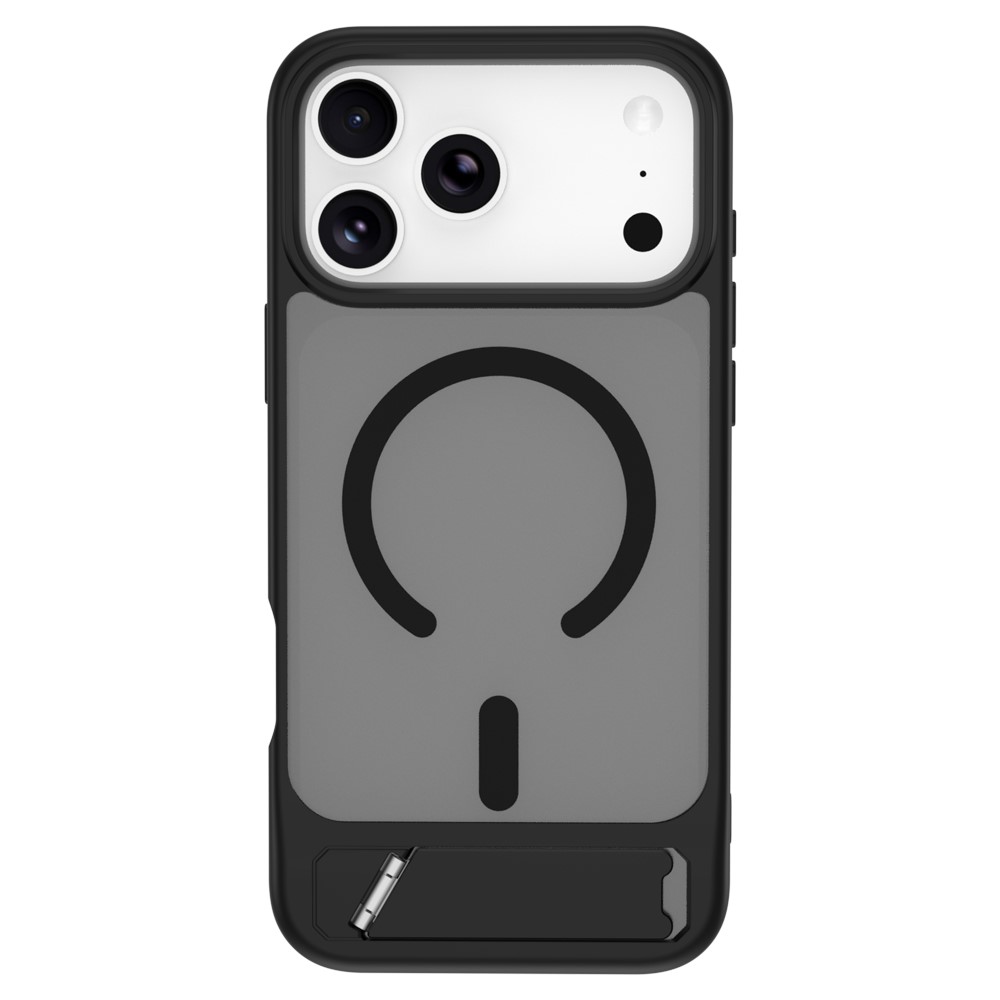 iPhone 18 Pro Max/17 Pro Max - LEREACH Le-Chic Series Magnetic Kickstand Black — estuche