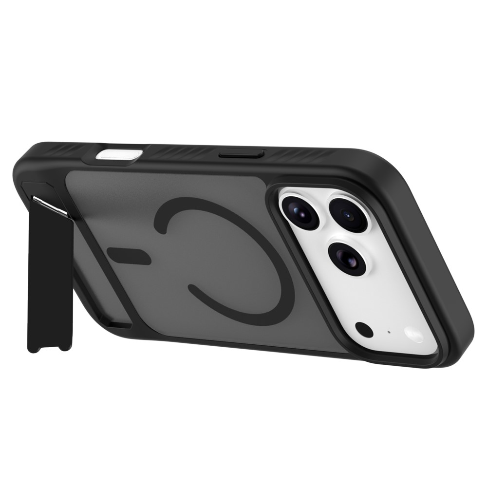 iPhone 18 Pro Max/17 Pro Max - LEREACH Le-Chic Series Magnetic Kickstand Black — estuche (foto 7 de 7)