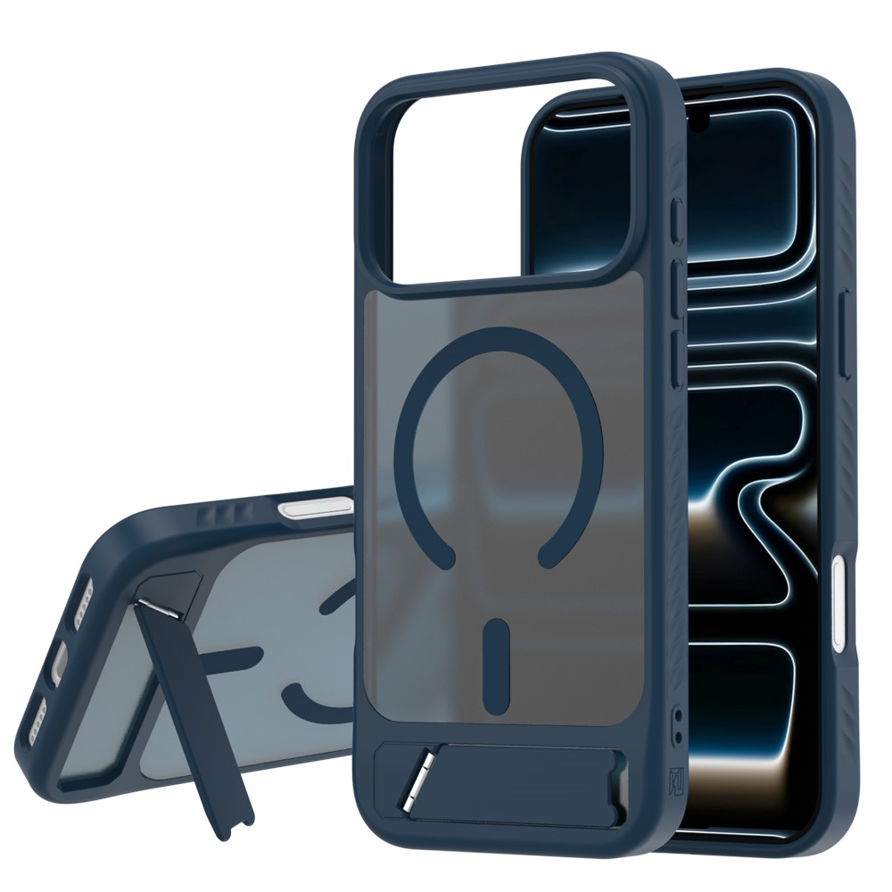 iPhone 18 Pro Max/17 Pro Max - LEREACH Le-Chic Series Magnetic Kickstand Blue — estuche (foto 2 de 7)