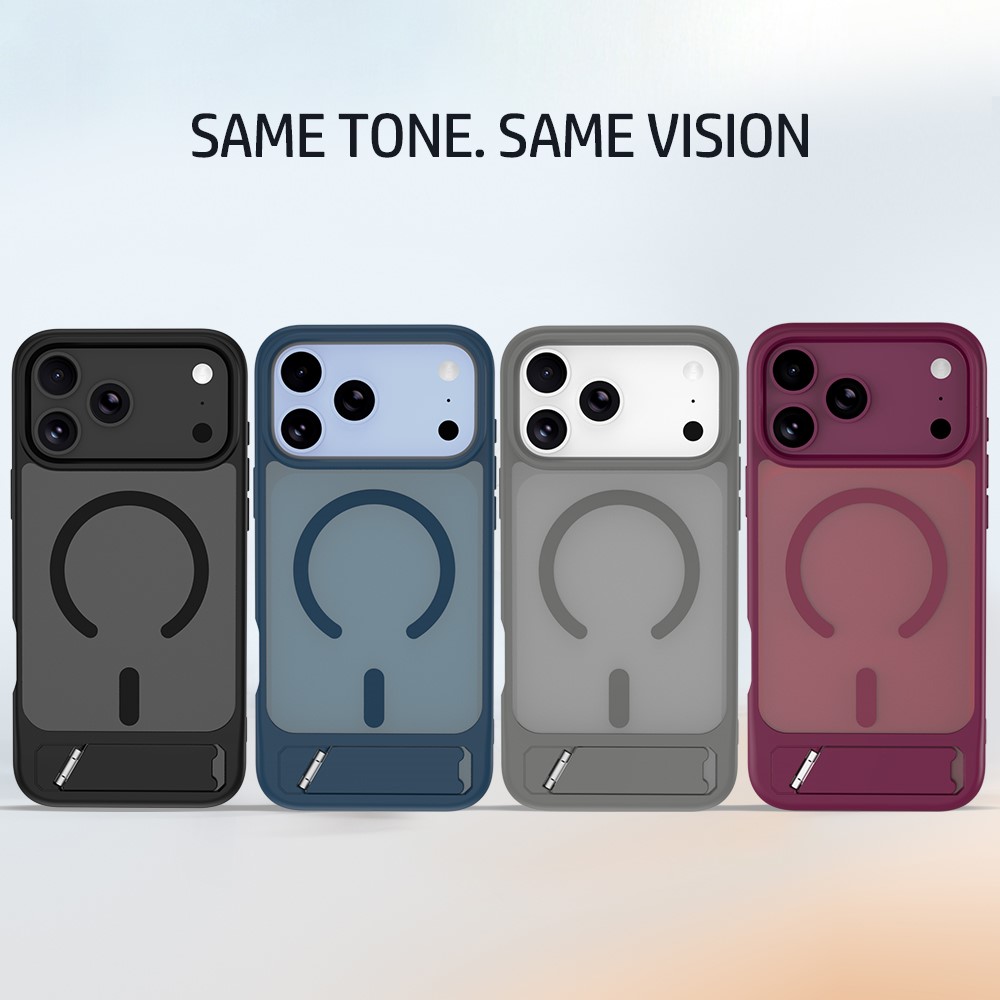 iPhone 18 Pro Max/17 Pro Max - LEREACH Le-Chic Series Magnetic Kickstand Blue — estuche (foto 6 de 7)