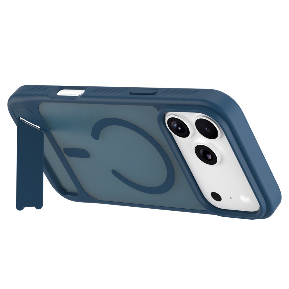 iPhone 18 Pro Max/17 Pro Max - LEREACH Le-Chic Series Magnetic Kickstand Blue — estuche (foto 7 de 7)