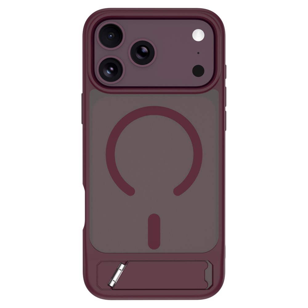 iPhone 18 Pro Max/17 Pro Max - LEREACH Le-Chic Series Magnetic Kickstand Cherry Red — estuche