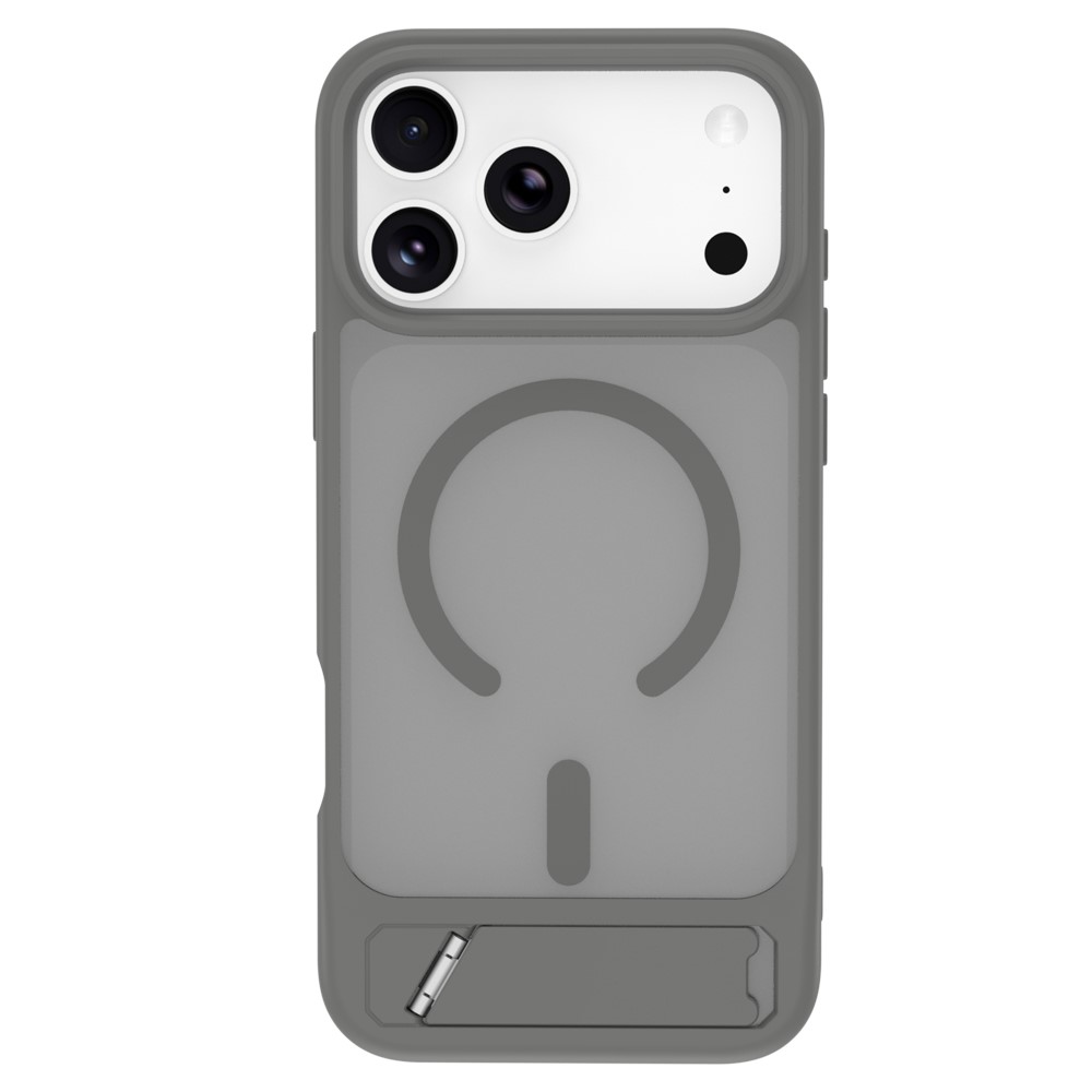 iPhone 18 Pro Max/17 Pro Max - LEREACH Le-Chic Series Magnetic Kickstand Grey — estuche