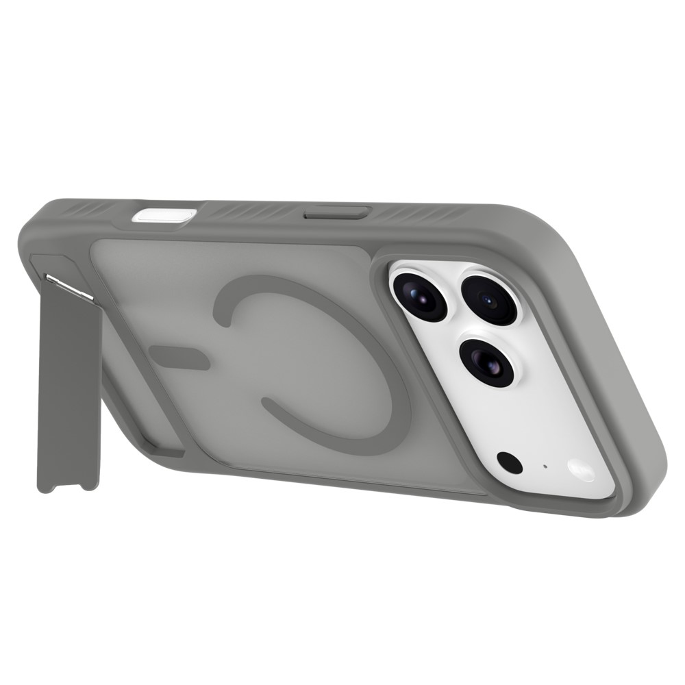 iPhone 18 Pro Max/17 Pro Max - LEREACH Le-Chic Series Magnetic Kickstand Grey — estuche (foto 7 de 7)