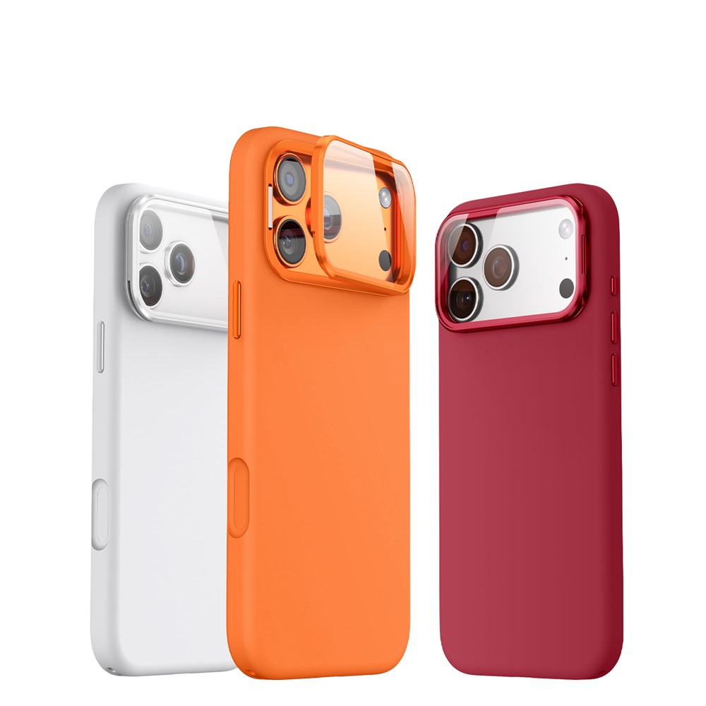 iPhone 18 Pro Max/17 Pro Max - Liquid Silicone Lens Cover Kickstand White — estuche (foto 2 de 7)