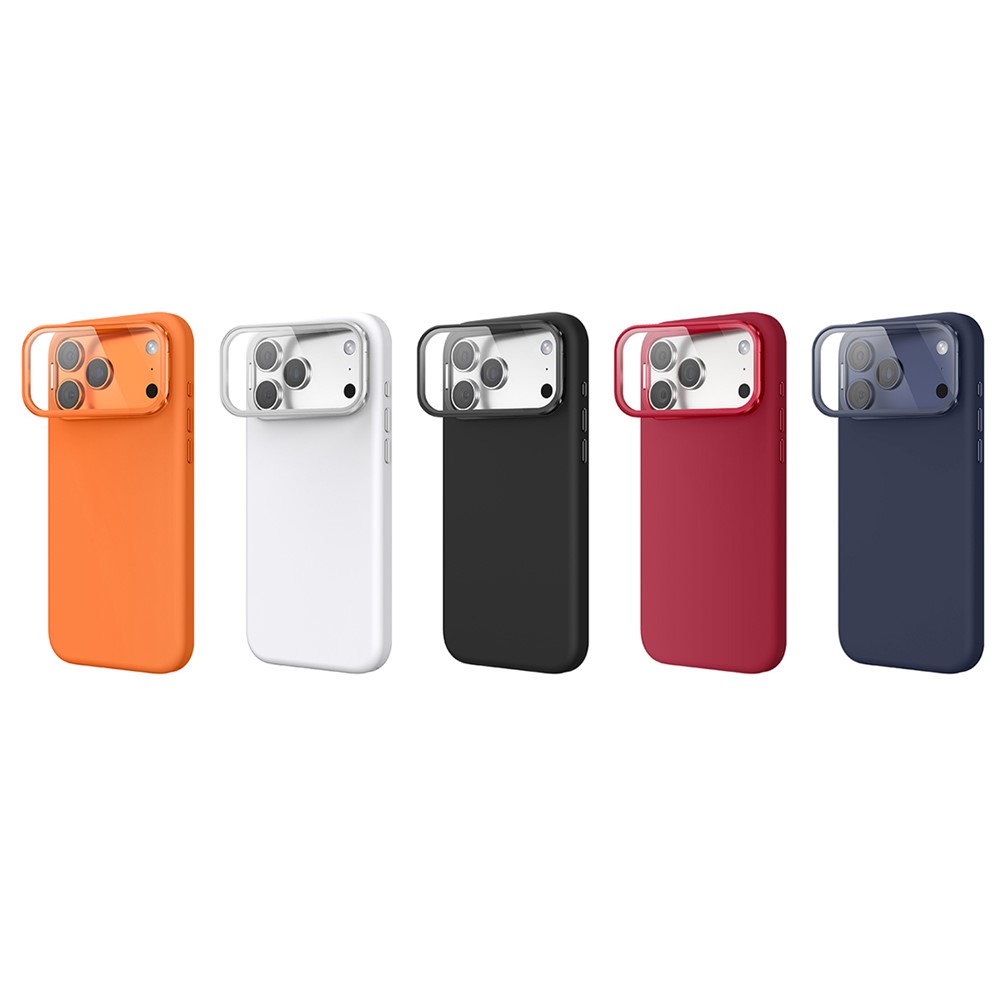 iPhone 18 Pro Max/17 Pro Max - Liquid Silicone Lens Cover Kickstand White — estuche (foto 3 de 7)