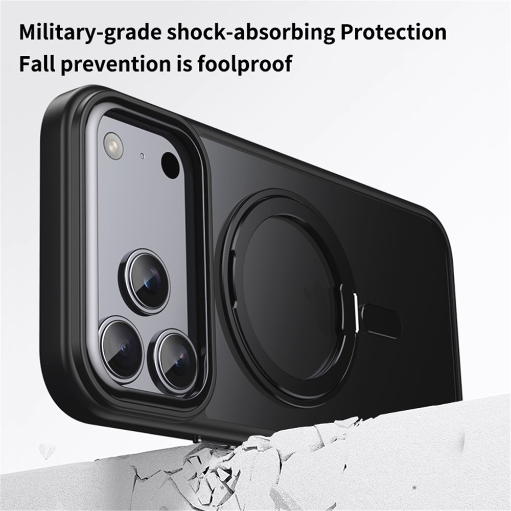 iPhone 18 Pro Max/17 Pro Max - Rotating Kickstand Acrylic Shockproof With MagSafe Cherry Red — estuche (foto 3 de 7)