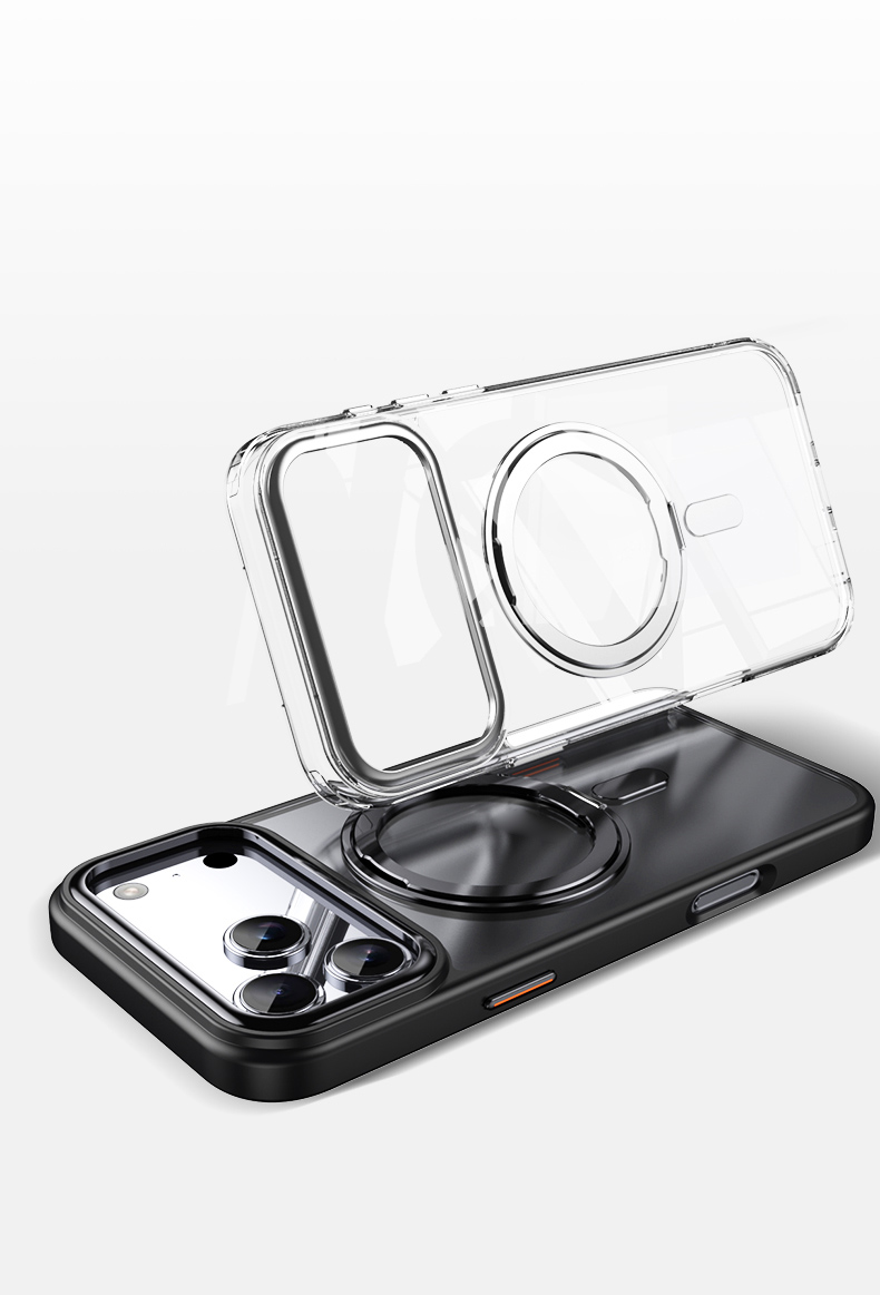 iPhone 18 Pro Max/17 Pro Max - Rotating Kickstand Acrylic Shockproof With MagSafe White — estuche (foto 3 de 7)