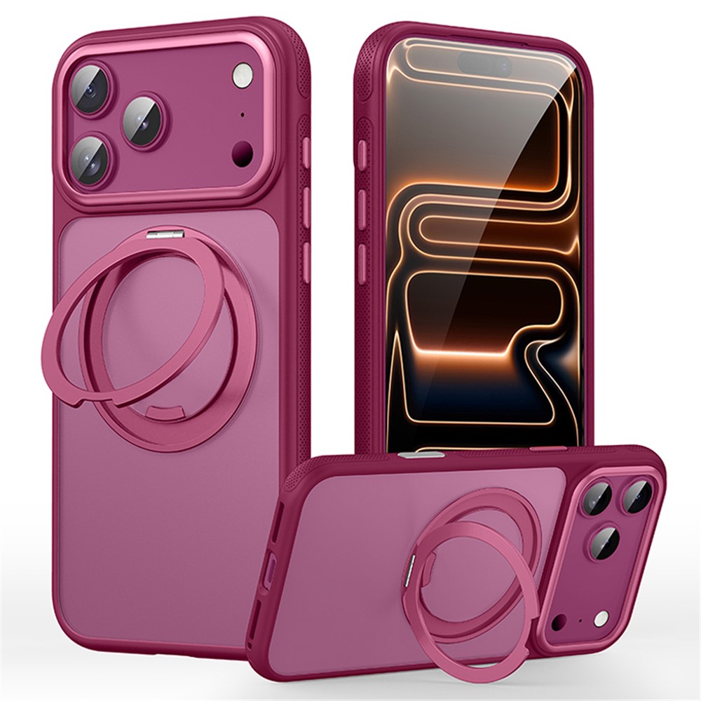 iPhone 18 Pro Max/17 Pro Max - Rotating Kickstand Dot Matrix Cherry Red — estuche