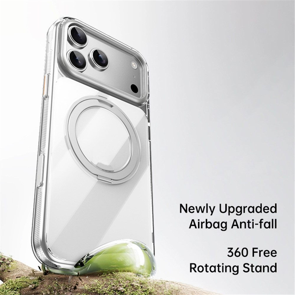 iPhone 18 Pro Max/17 Pro Max - Rotating Kickstand Dot Matrix Transparent — estuche (foto 2 de 7)