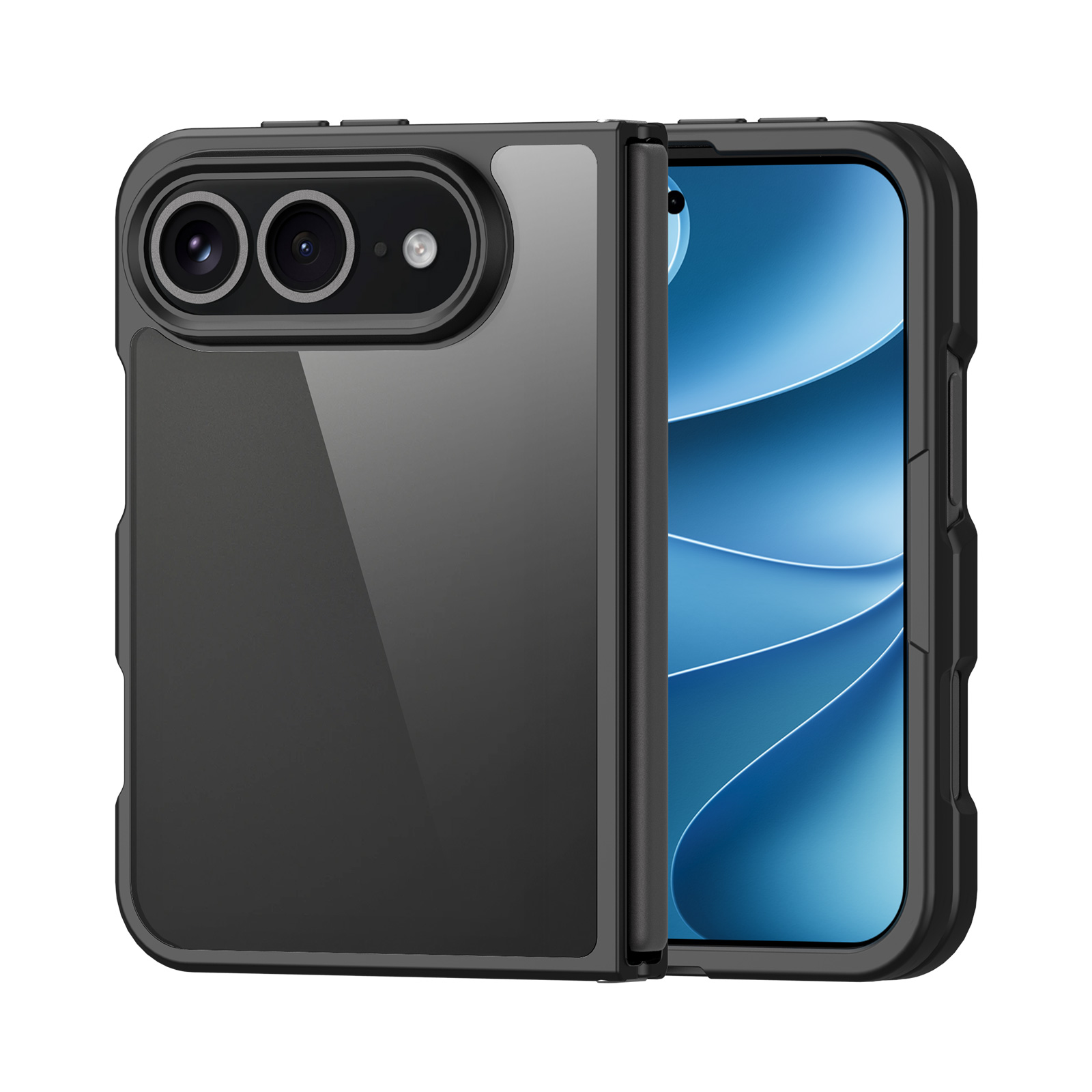 iPhone Duo - DUX DUCIS Aimo Series Clear Back Black — estuche