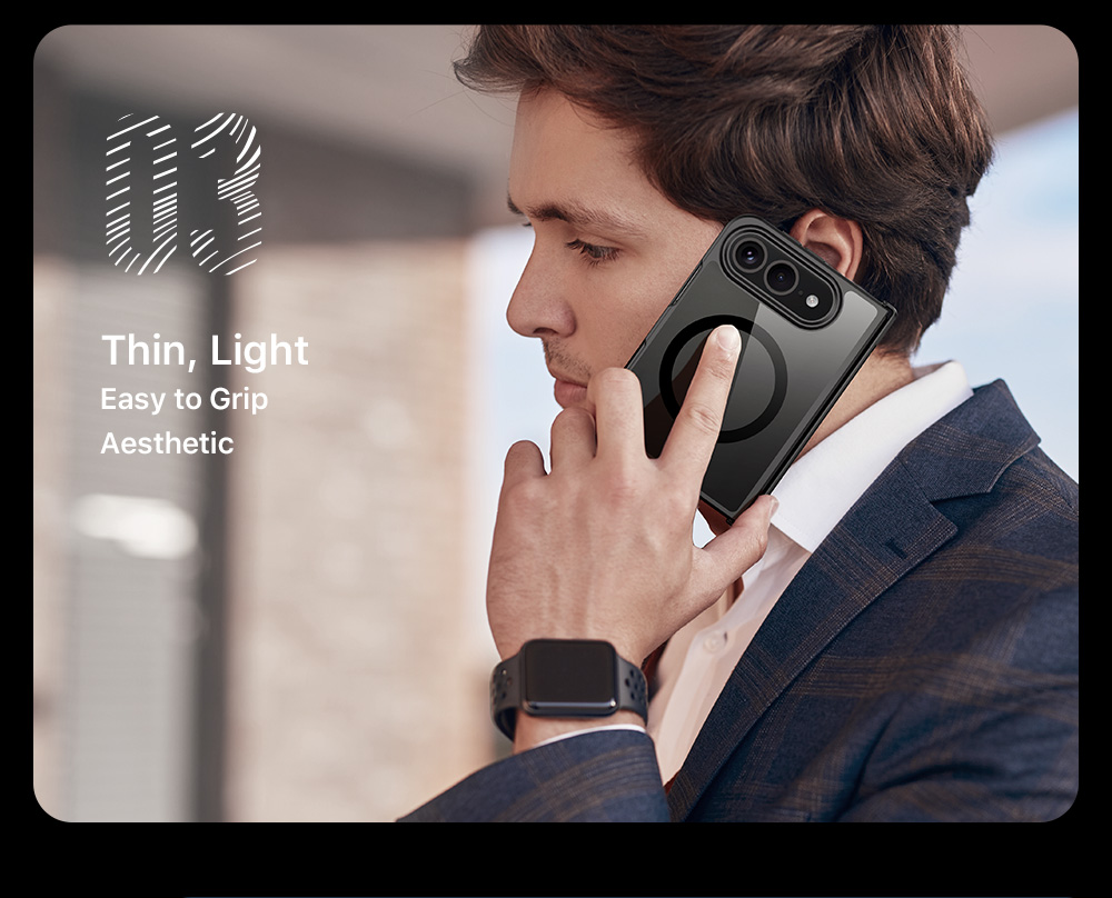 iPhone Duo - DUX DUCIS Aimo Series Hinge Protection Black — estuche (foto 2 de 7)
