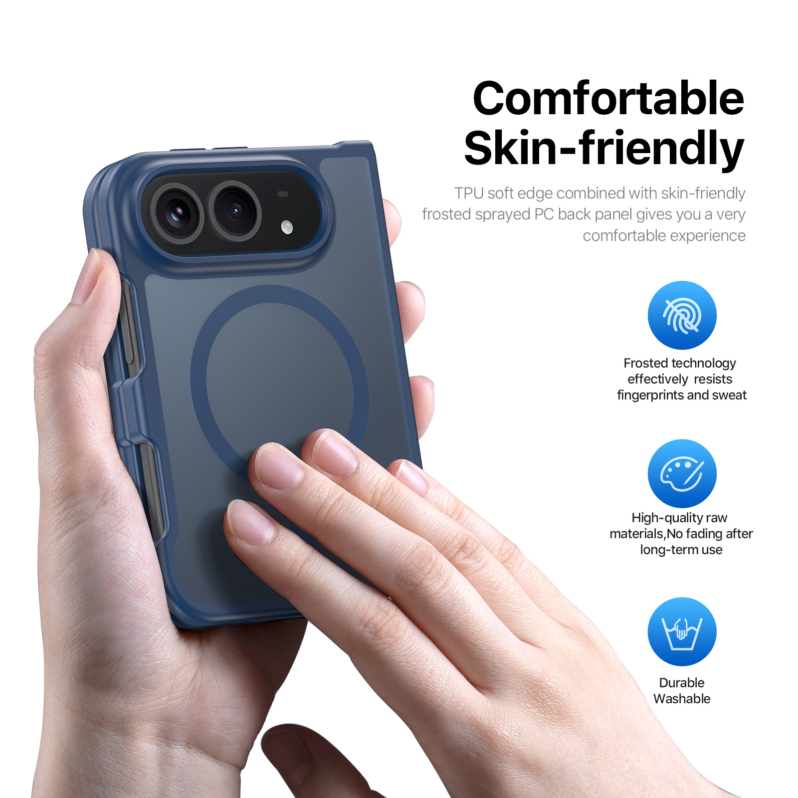iPhone Duo - DUX DUCIS Yind Series Magnetic Dark Blue — estuche (foto 2 de 7)