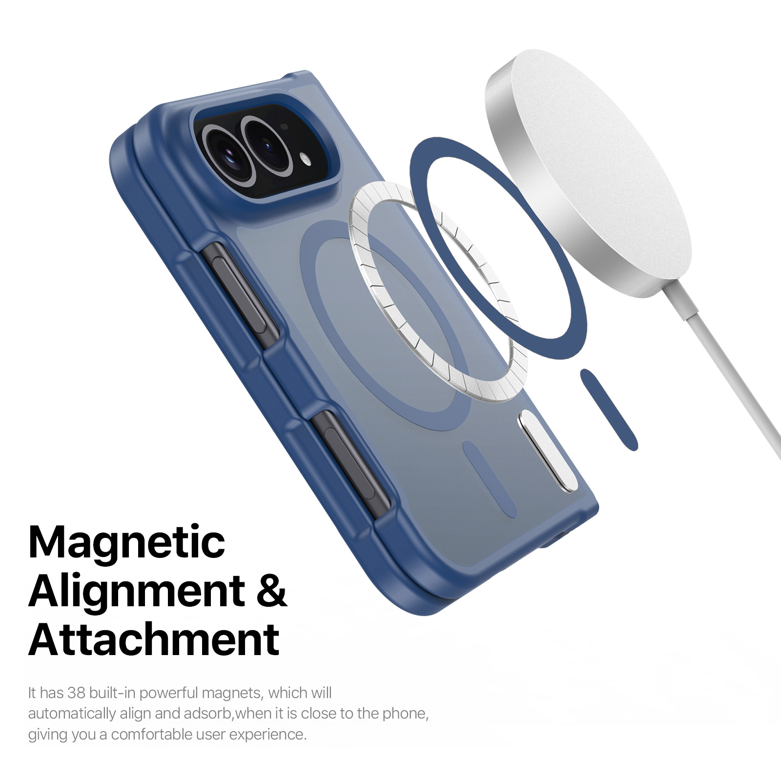 iPhone Duo - DUX DUCIS Yind Series Magnetic Dark Blue — estuche (foto 4 de 7)