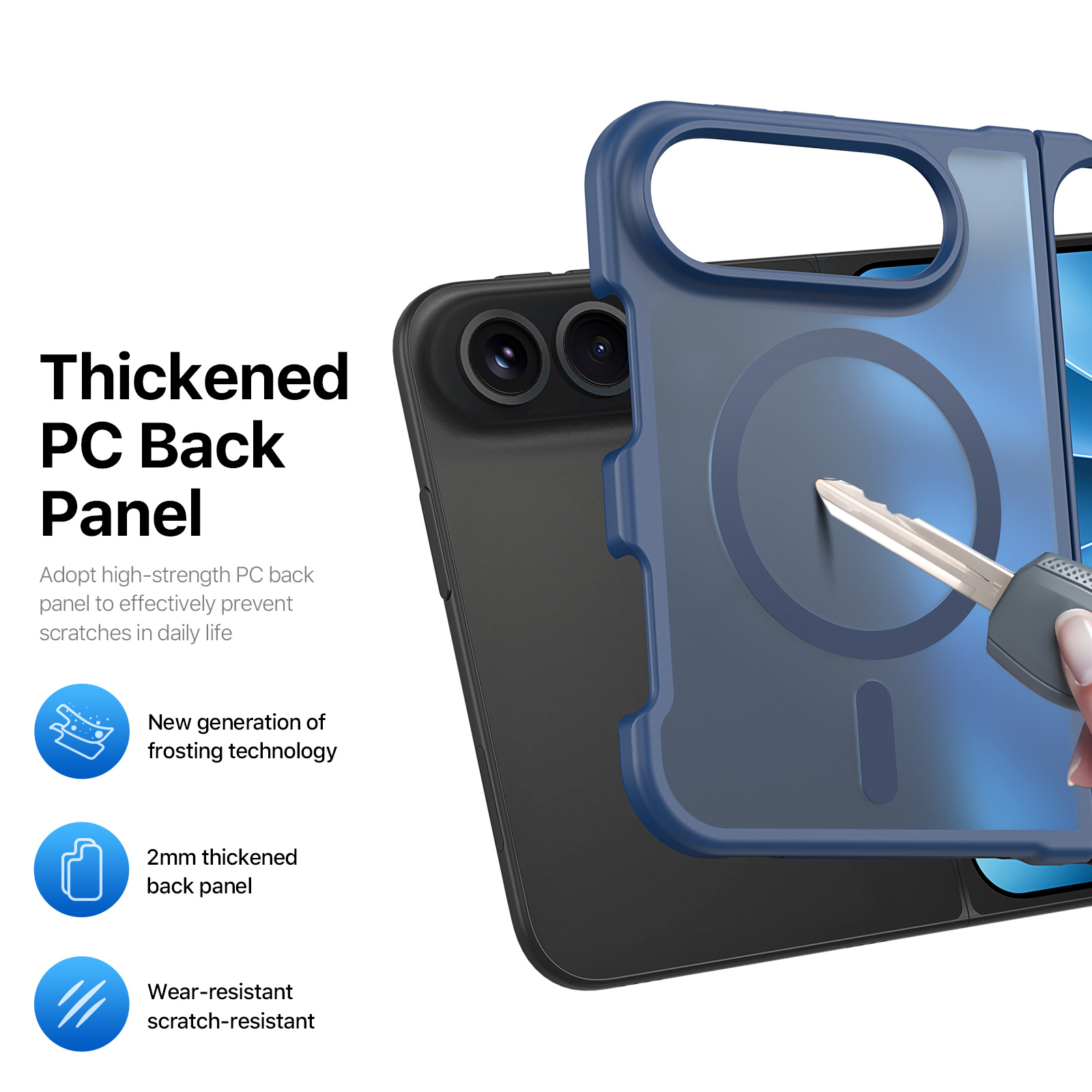 iPhone Duo - DUX DUCIS Yind Series Magnetic Dark Blue — estuche (foto 5 de 7)