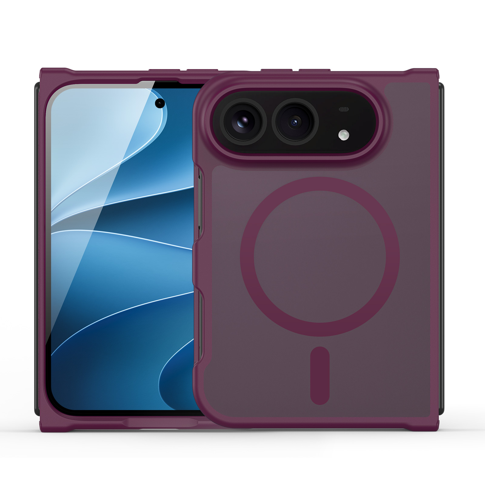 iPhone Duo - DUX DUCIS Yind Series Magnetic Dark Cherry — estuche