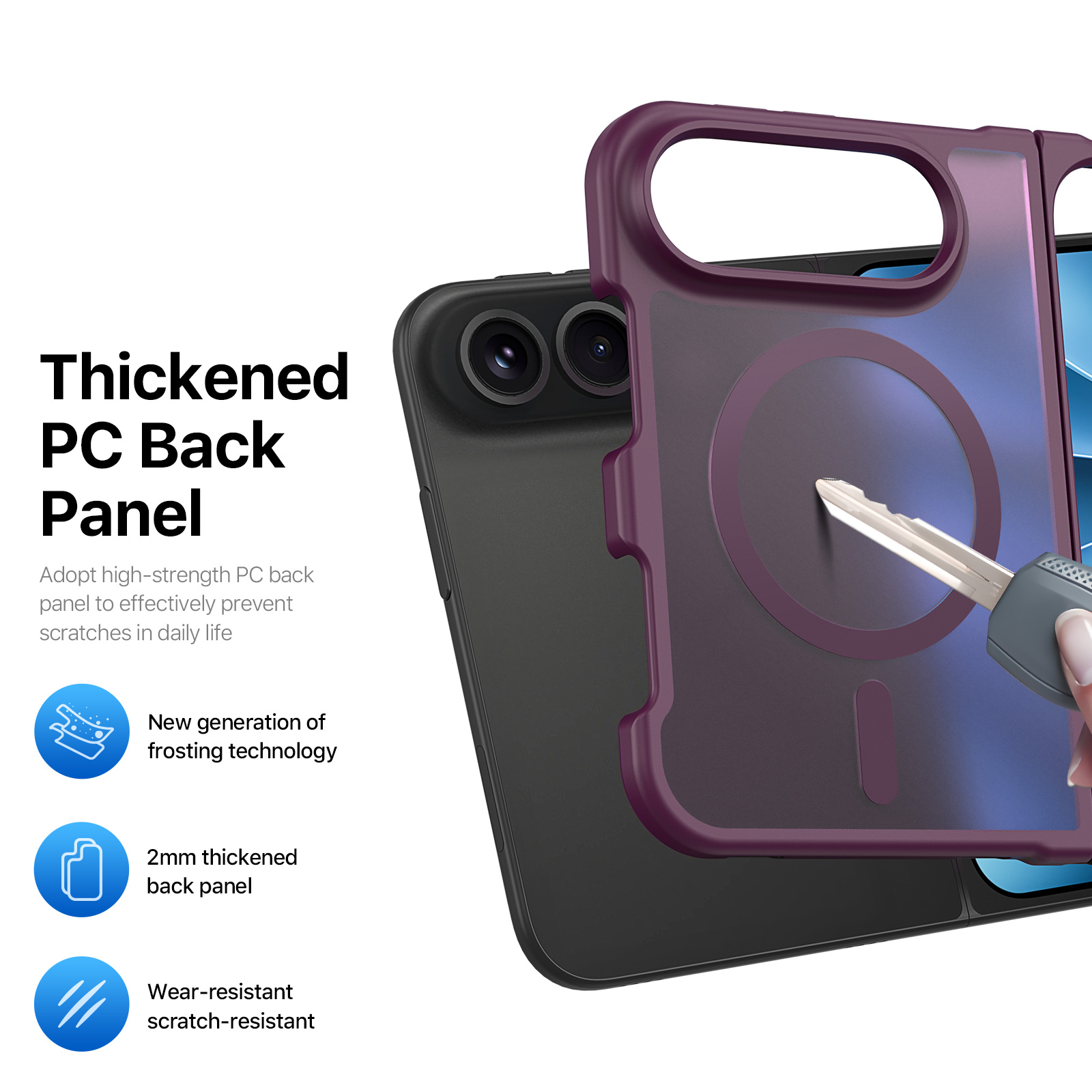 iPhone Duo - DUX DUCIS Yind Series Magnetic Dark Cherry — estuche (foto 5 de 7)