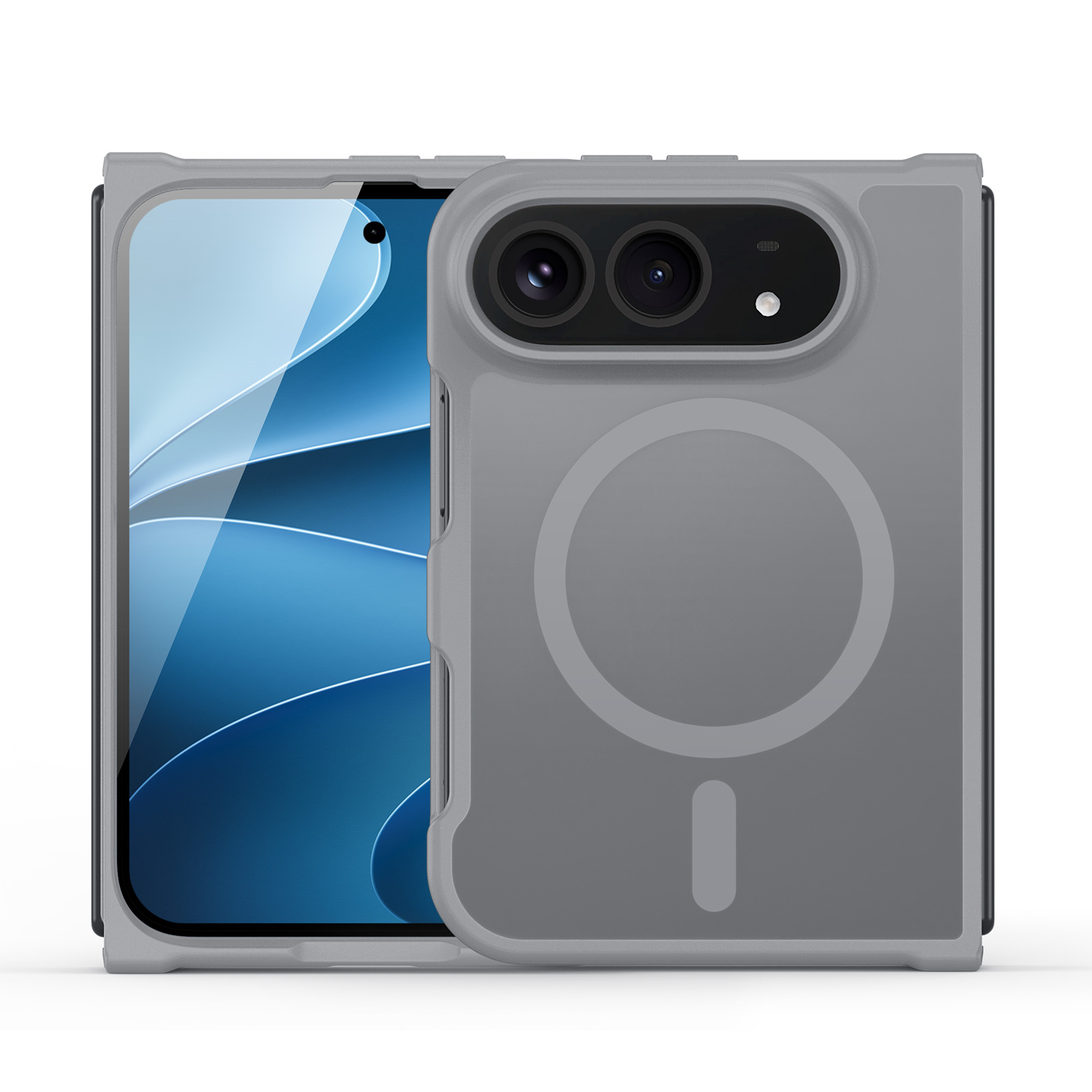 iPhone Duo - DUX DUCIS Yind Series Magnetic Grey — estuche