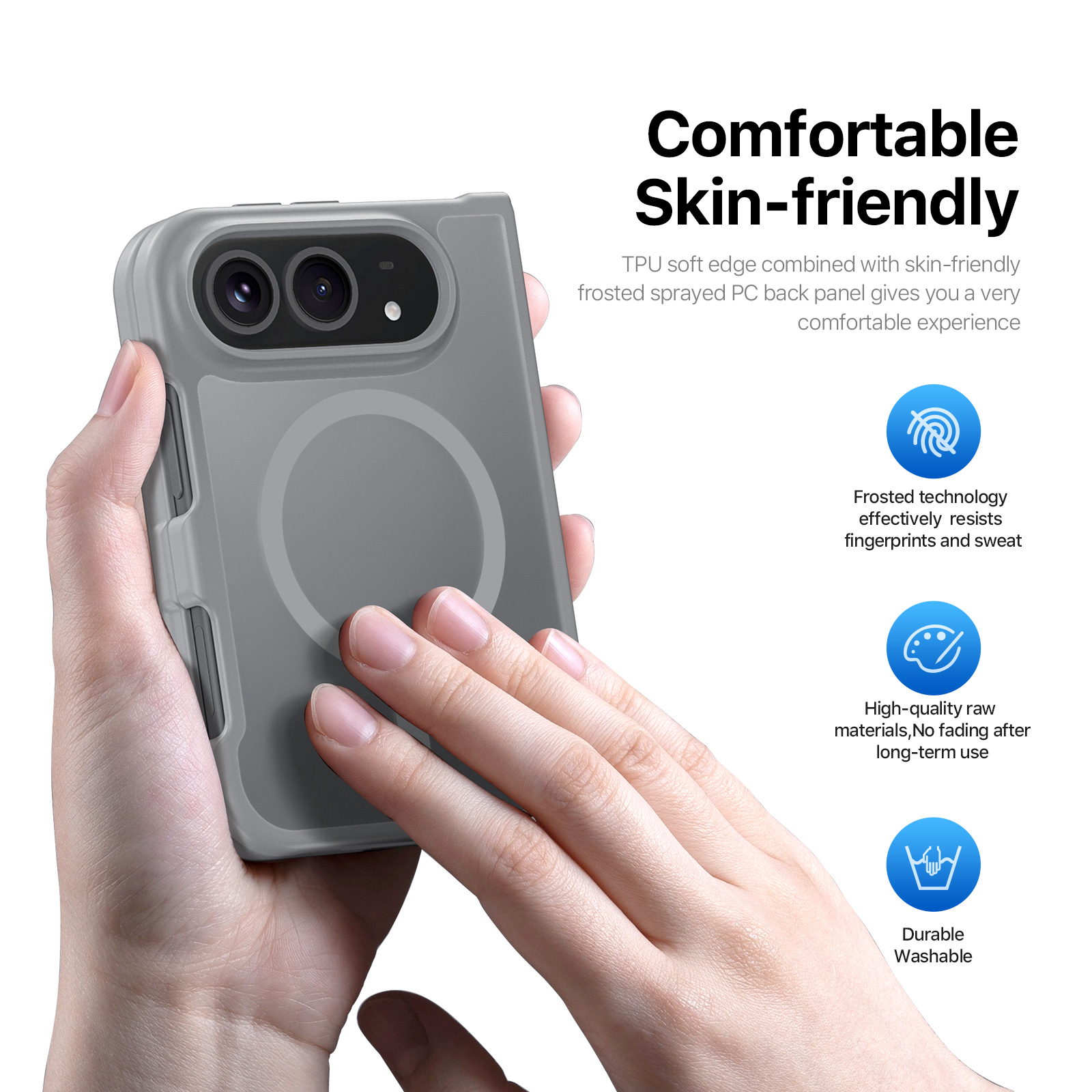 iPhone Duo - DUX DUCIS Yind Series Magnetic Grey — estuche (foto 2 de 7)