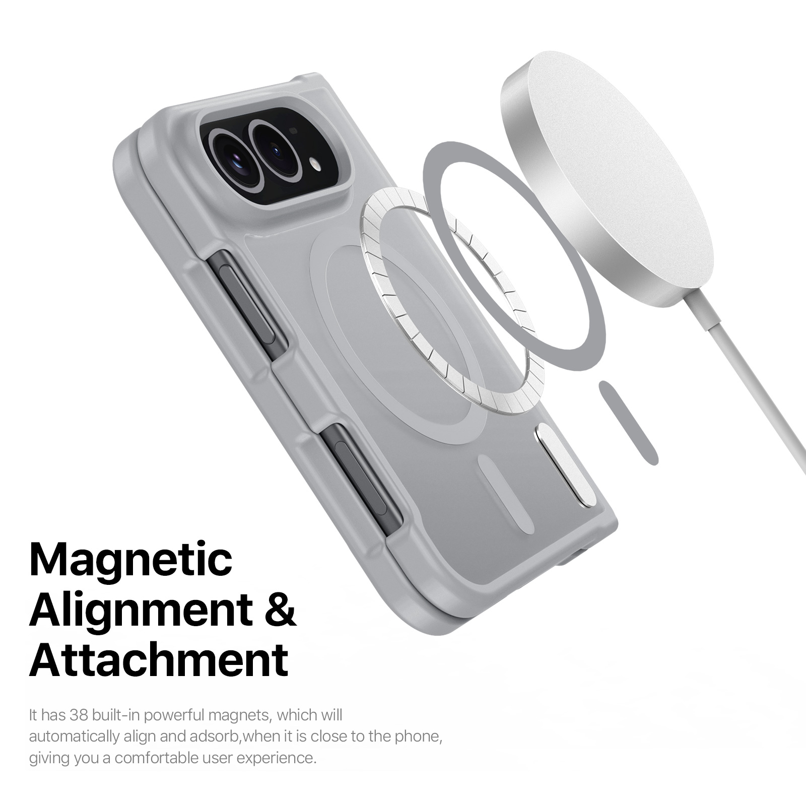 iPhone Duo - DUX DUCIS Yind Series Magnetic Grey — estuche (foto 4 de 7)